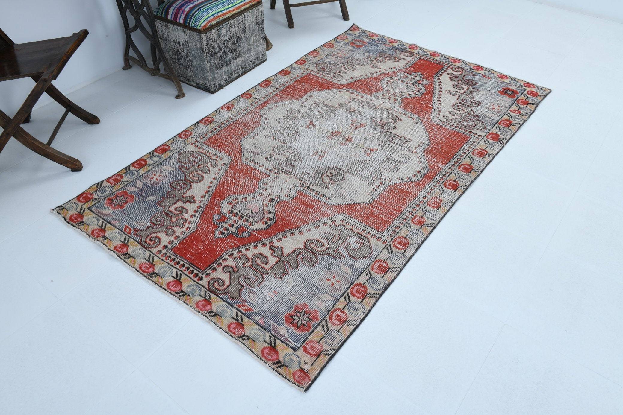 4' x 6' Red Turkish Vintage Rug  |  RugReform