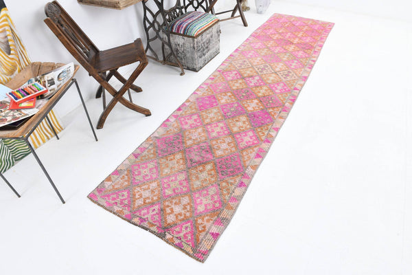 2' x 10' Pink Turkish Vintage Herki Rug  |  RugReform