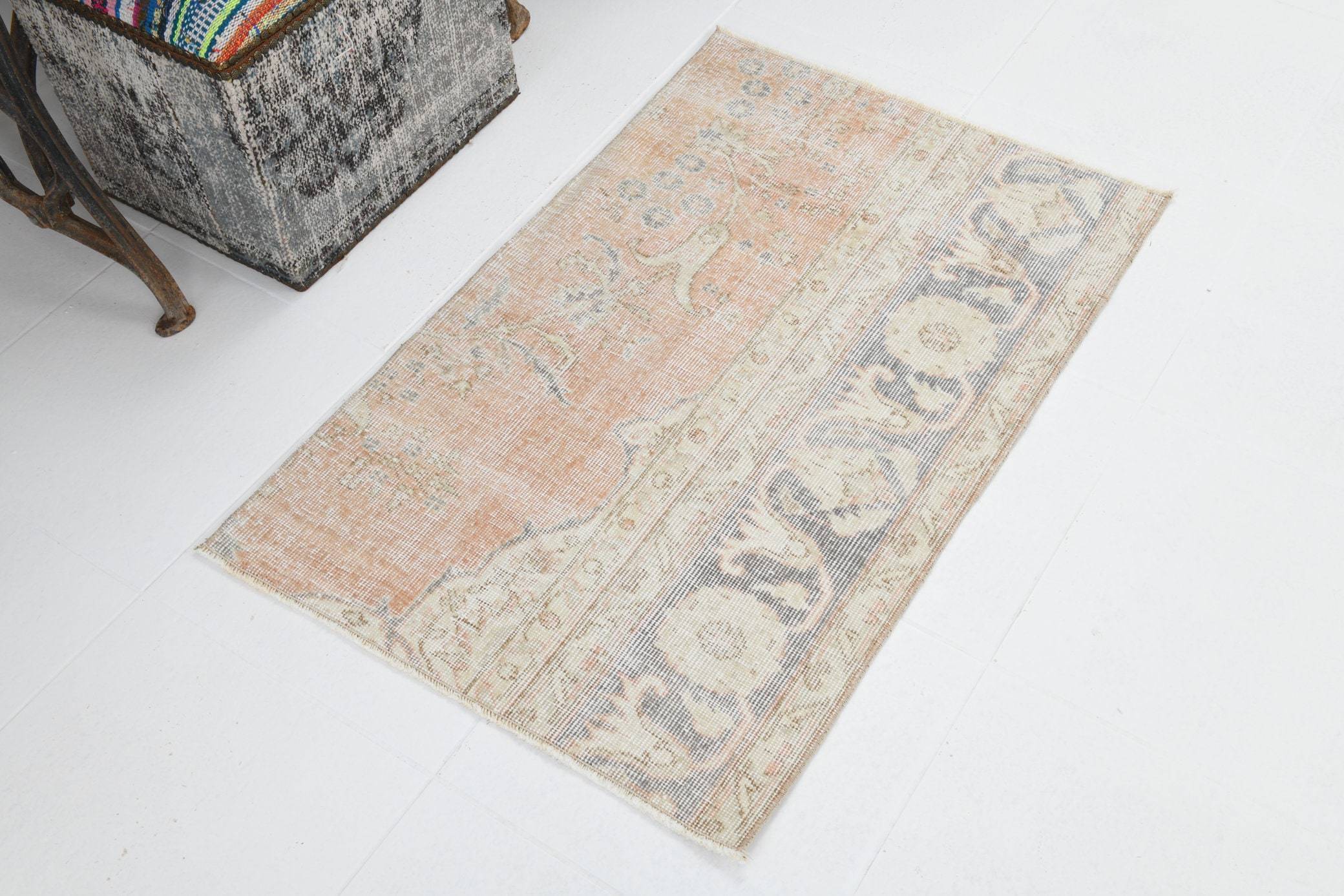 2' x 3' Tan-Ivory Turkish Vintage Runner Rug  |  RugReform