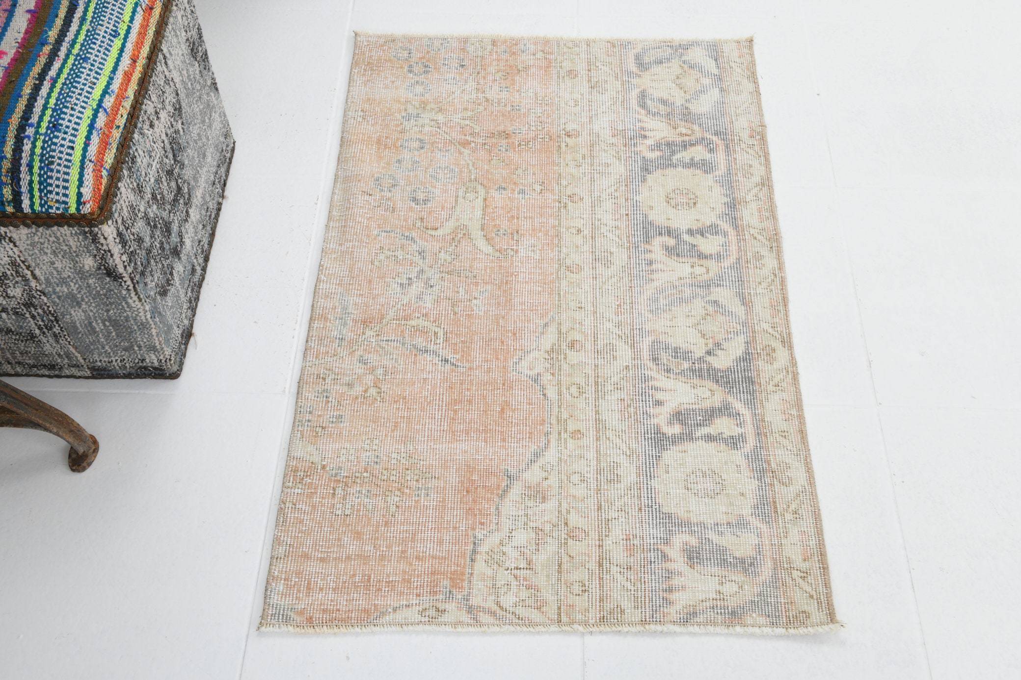 2' x 3' Tan-Ivory Turkish Vintage Runner Rug  |  RugReform