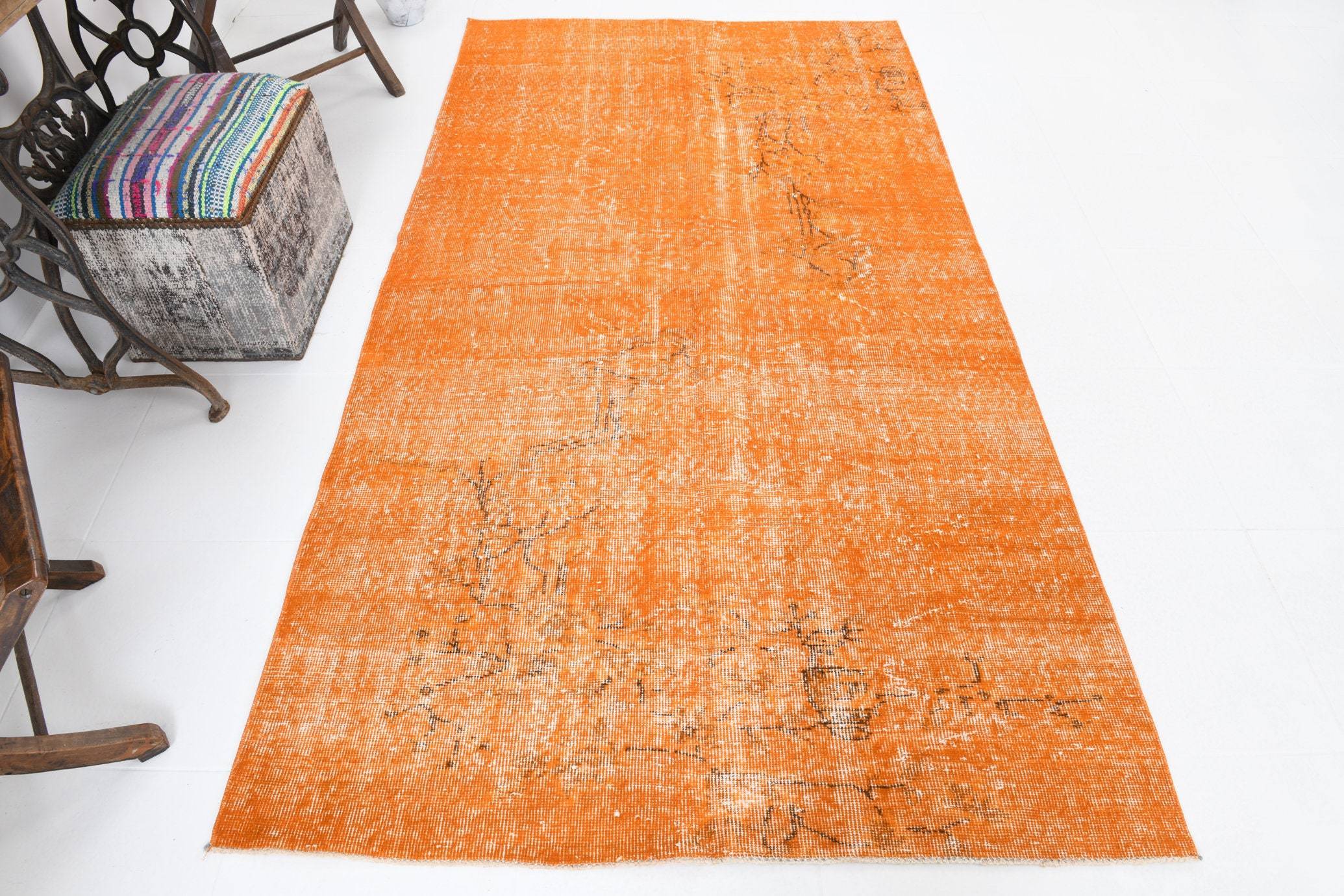 4' x 8' Vintage rug, Bedroom Vintage rug, Camouflage Vintage rug, Cotton Vintage rug, Kitchen-Dining Vintage rug, Laundry Vintage rug, Living Room Vintage rug, Office Vintage rug, Orange Vintage rug, Overdyed Vintage rug, Vintage, Wool Vintage rug, Vintage rug