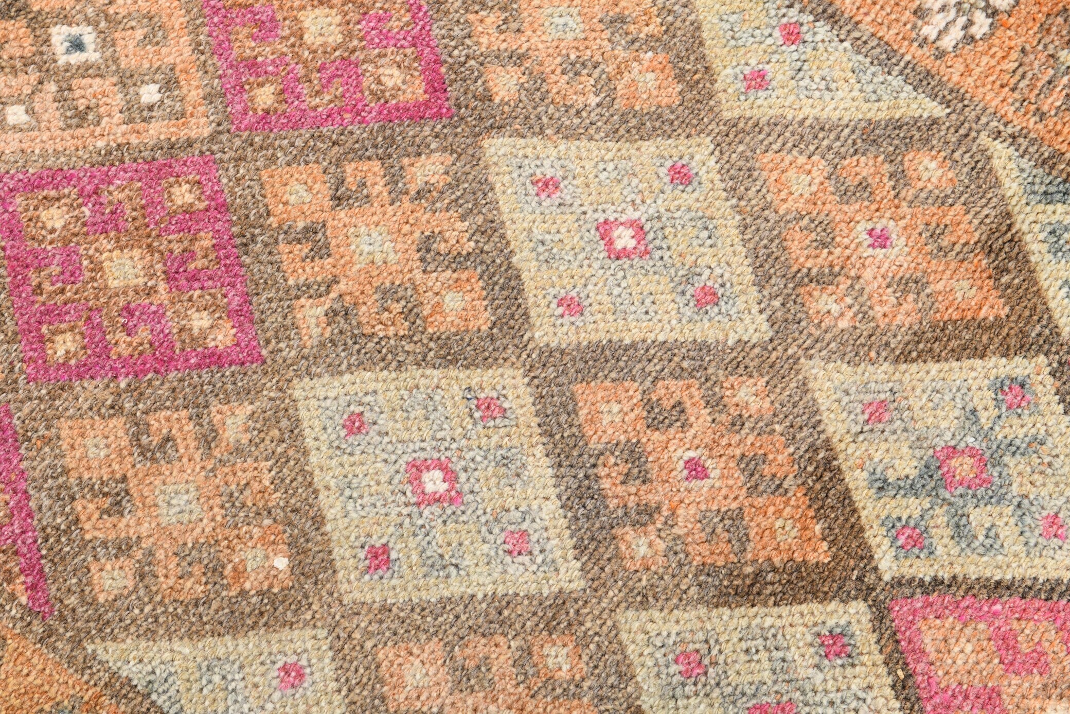 2' x 13' Vintage rug, Bedroom Vintage rug, Cotton Vintage rug, Geometric Vintage rug, Kitchen-Dining Vintage rug, Living Room Vintage rug, Nursery Vintage rug, Office Vintage rug, Pink Vintage rug, Scandinavian Vintage rug, Vintage Herki, Wool Vintage rug, Vintage rug