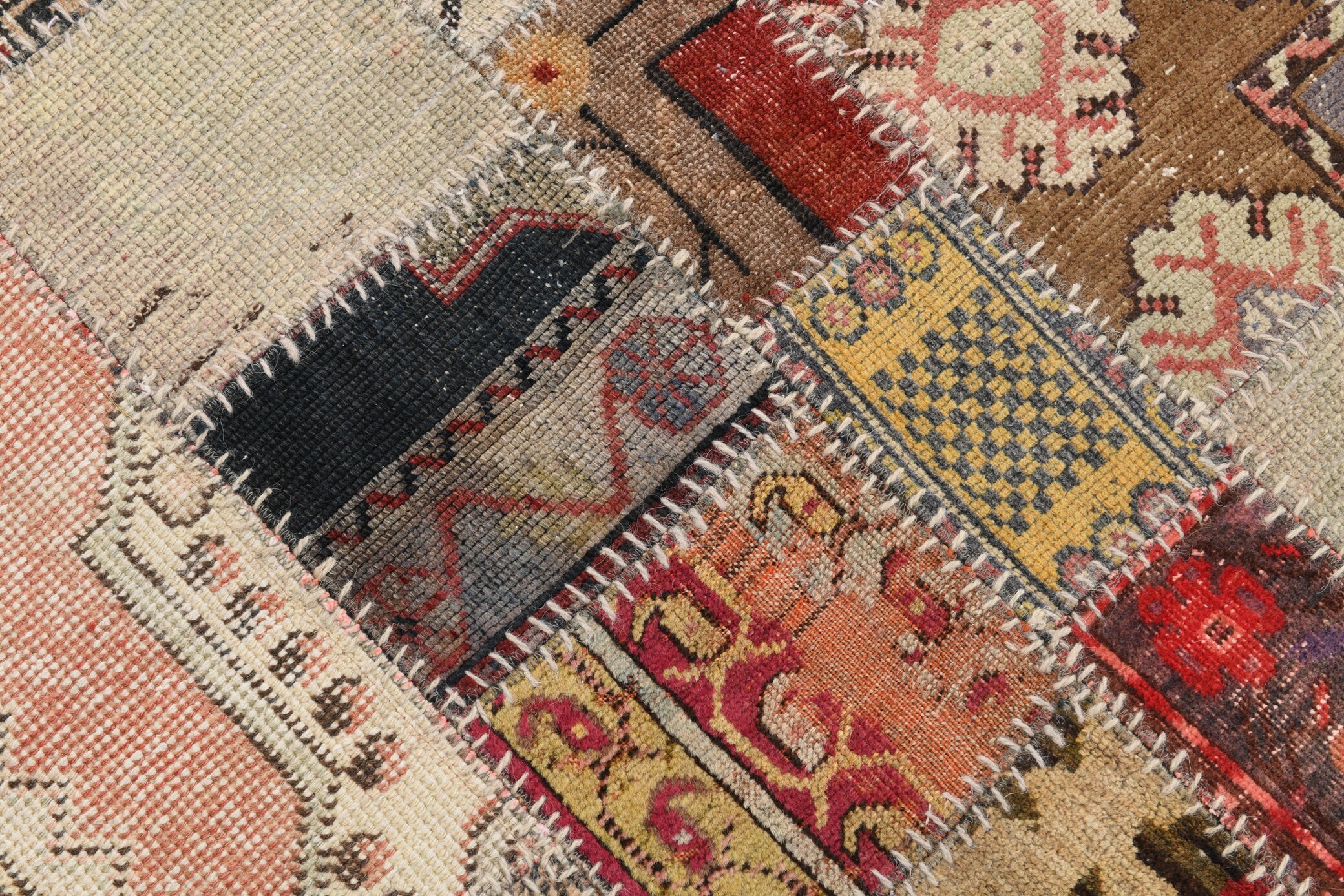 4' x 5' Multi Color Turkish Vintage Patchwork Rug  |  RugReform