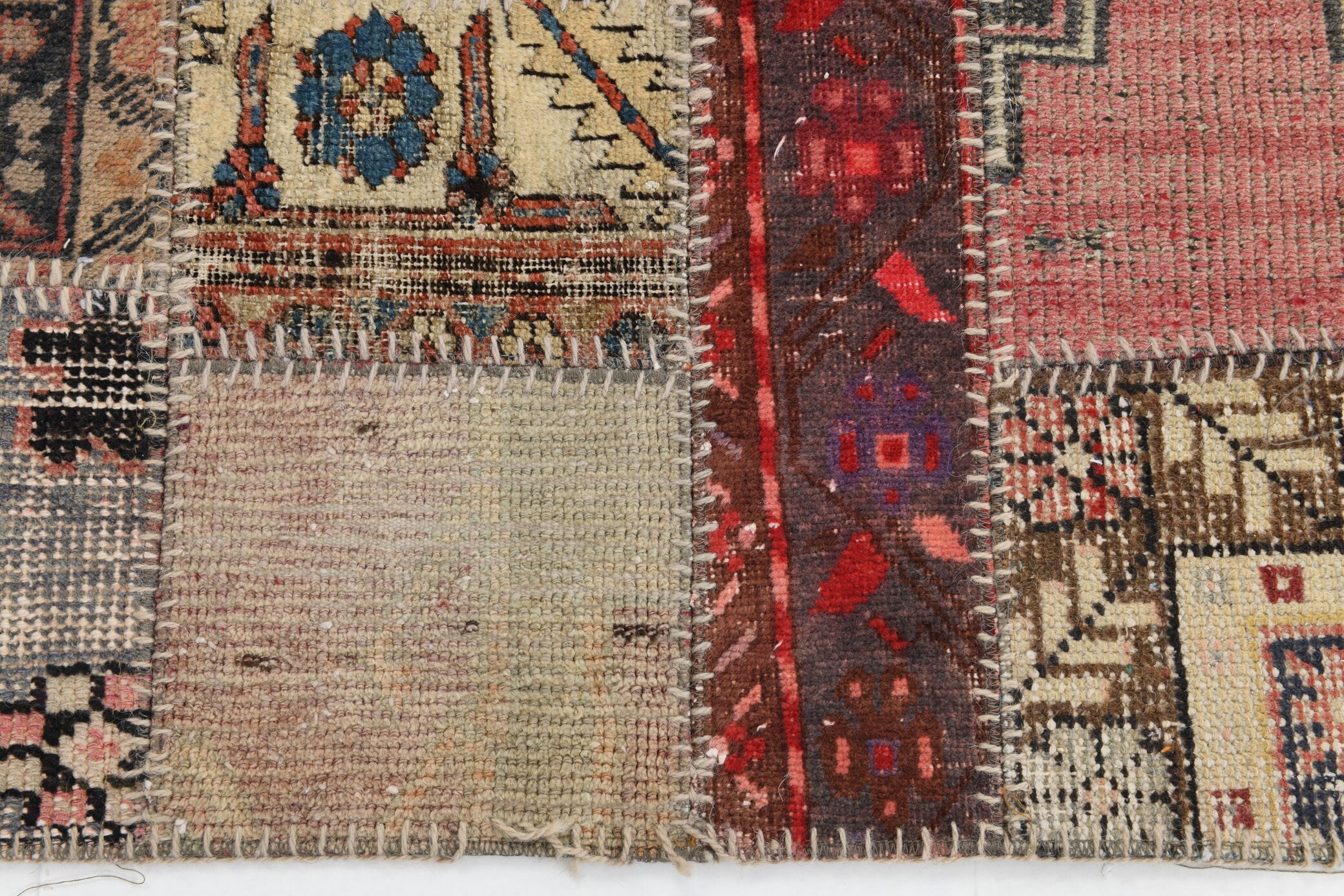 4' x 5' Multi Color Turkish Vintage Patchwork Rug  |  RugReform