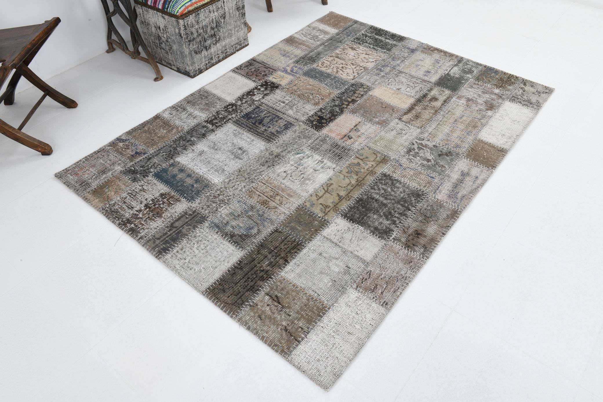 4' x 6' Multi Color Turkish Vintage Patchwork Rug  |  RugReform