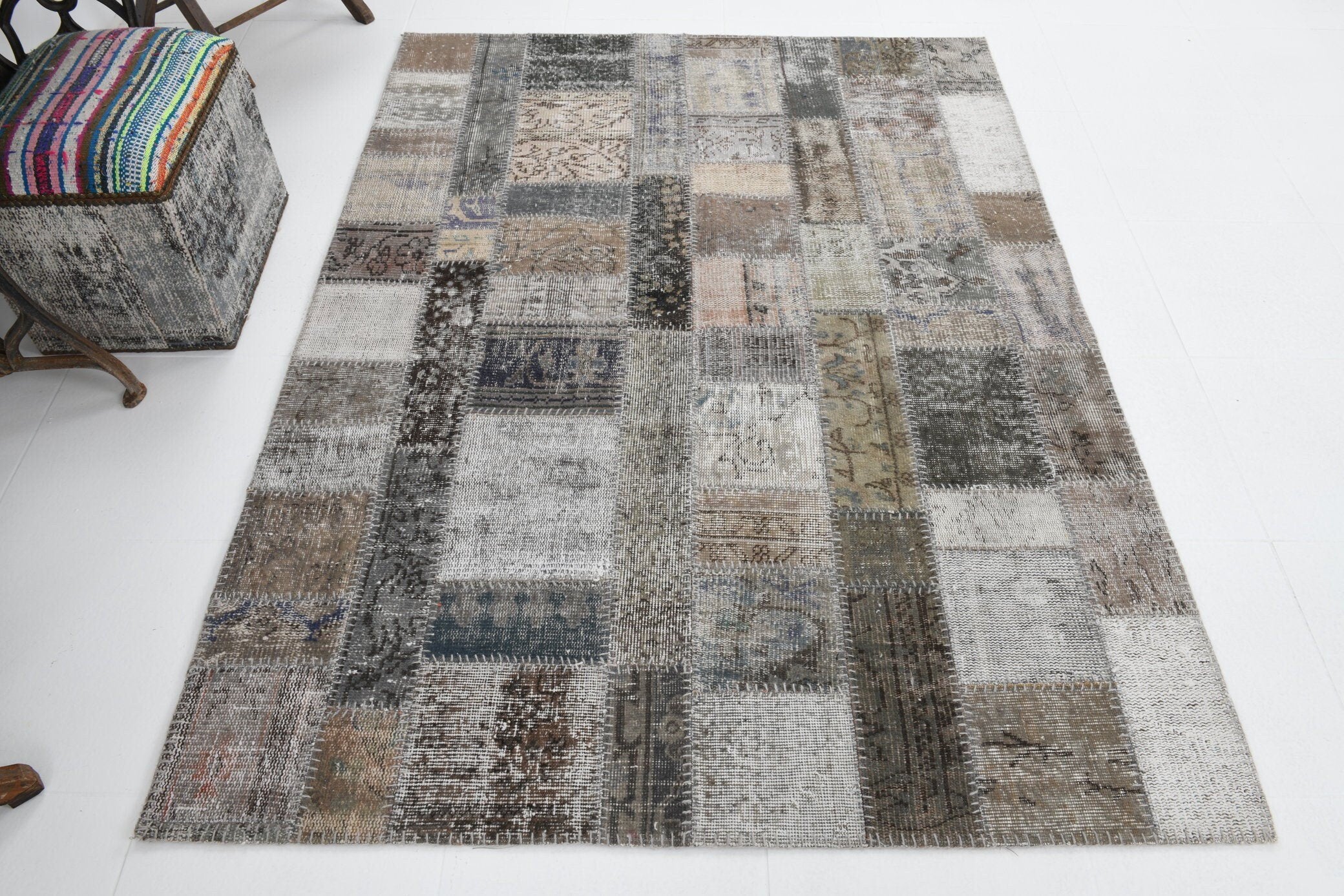 4' x 6' Multi Color Turkish Vintage Patchwork Rug  |  RugReform