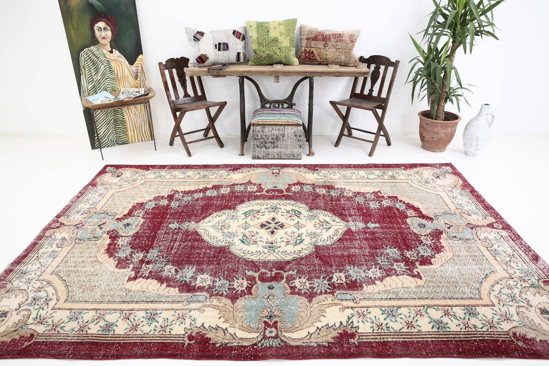 6' x 10' Red Turkish Vintage Rug  |  RugReform