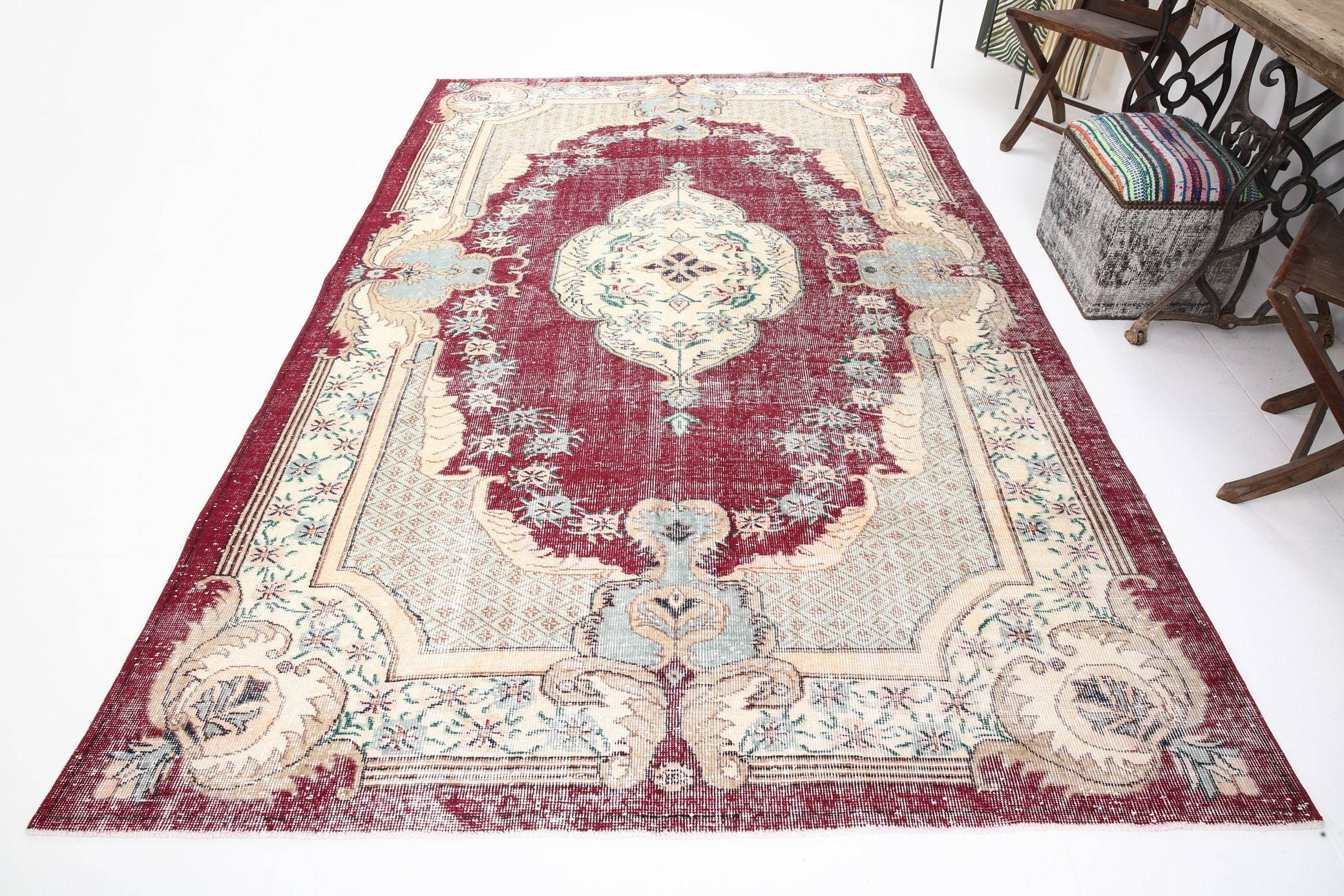 6' x 10' Red Turkish Vintage Rug  |  RugReform