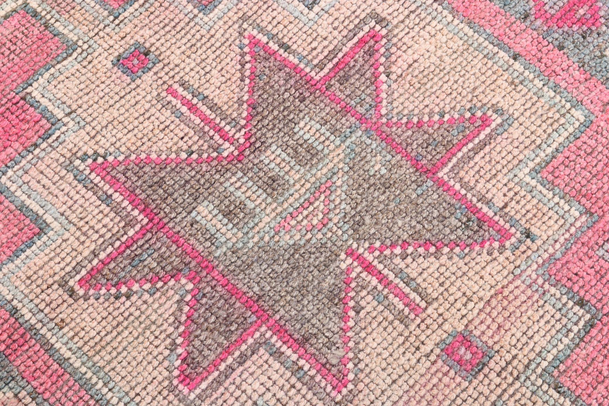 3' x 10' Pink Turkish Vintage Herki Rug  |  RugReform