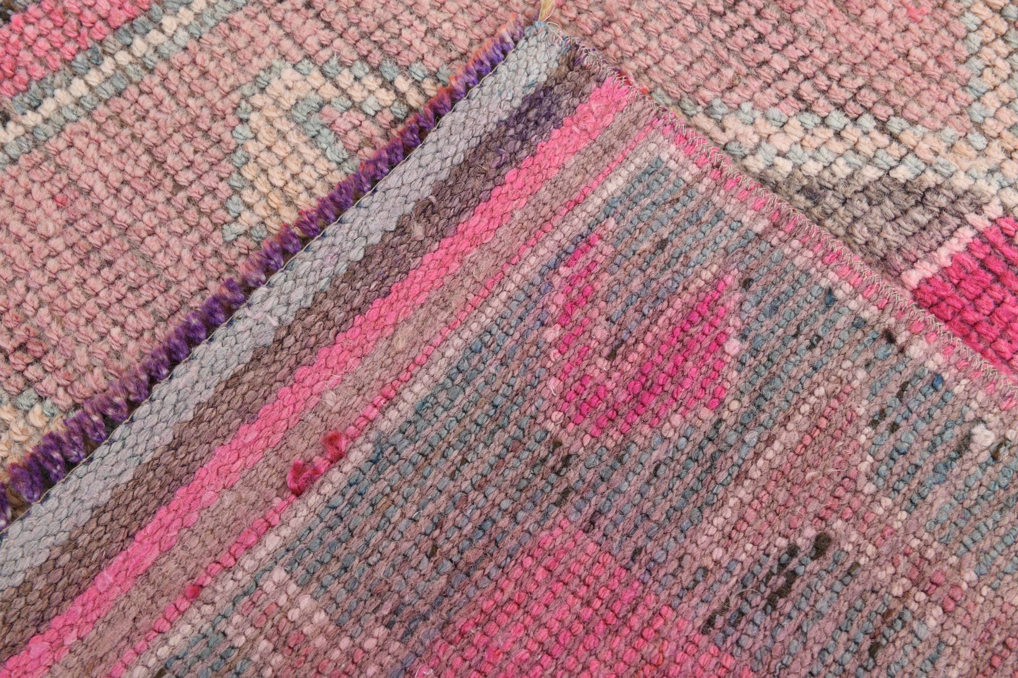 3' x 10' Pink Turkish Vintage Herki Rug  |  RugReform