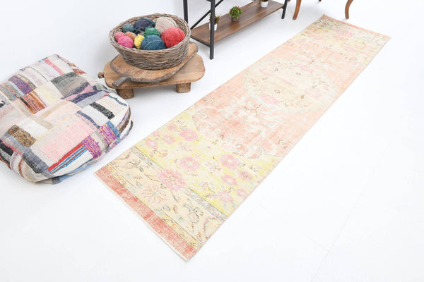 2' x 9' Pink Turkish Vintage Runner Rug  |  RugReform