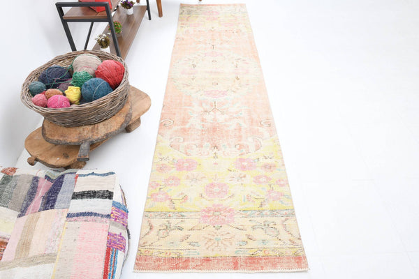 2' x 9' Pink Turkish Vintage Runner Rug  |  RugReform