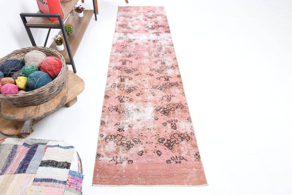 2' x 9' Pink Turkish Vintage Runner Rug  |  RugReform