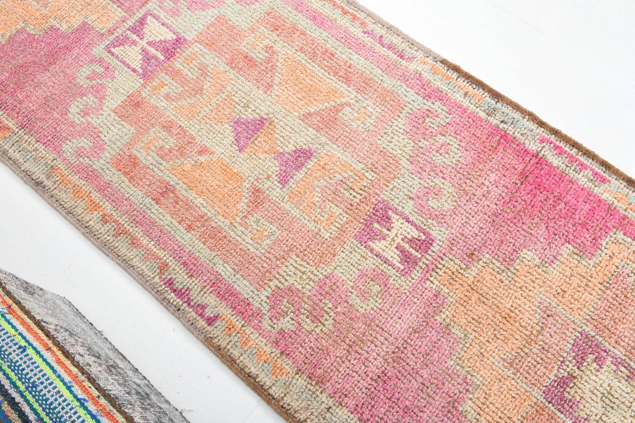 3' x 10' Pink Turkish Vintage Herki Rug  |  RugReform