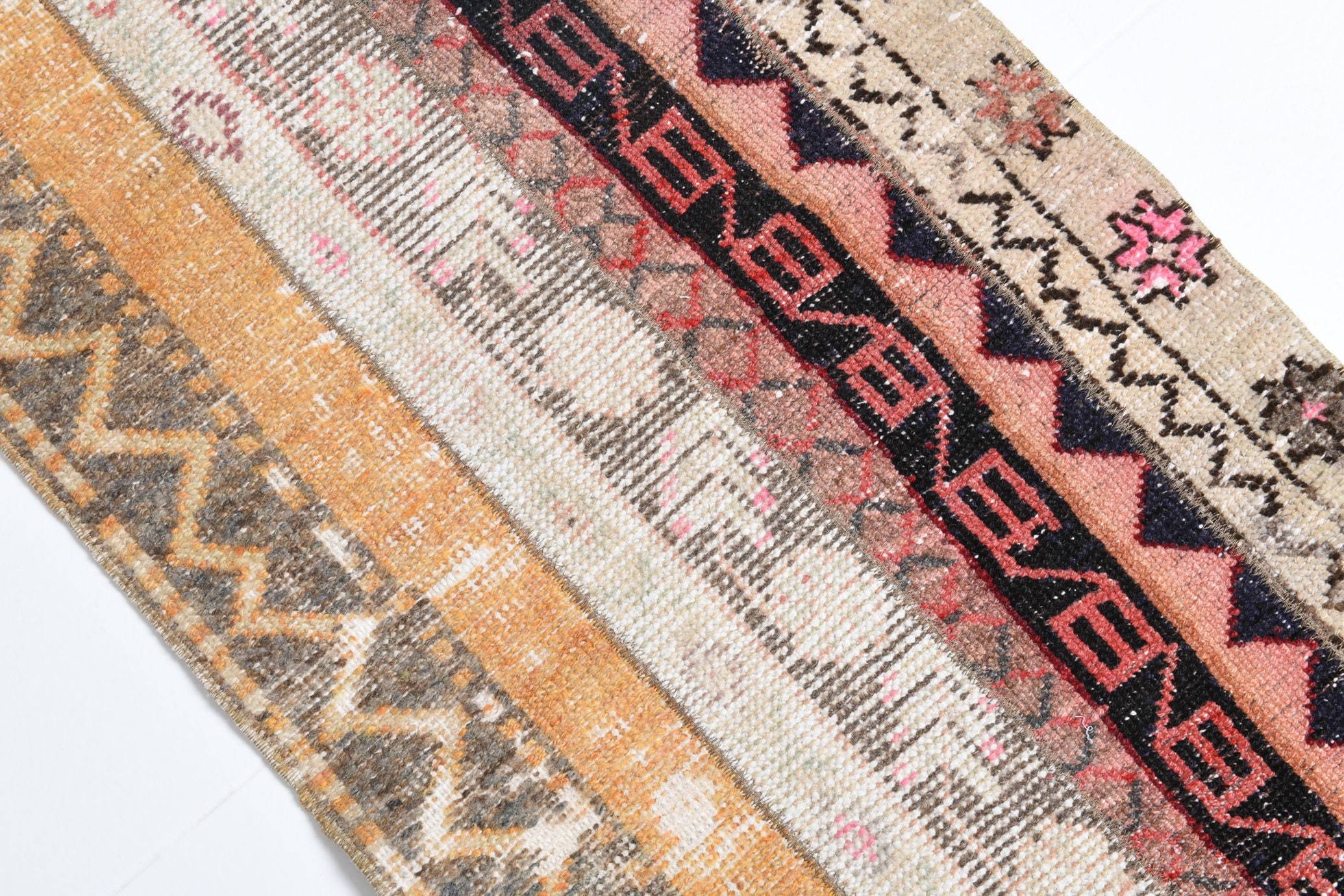 1' x 7' Multi Color Turkish Vintage Runner Rug  |  RugReform