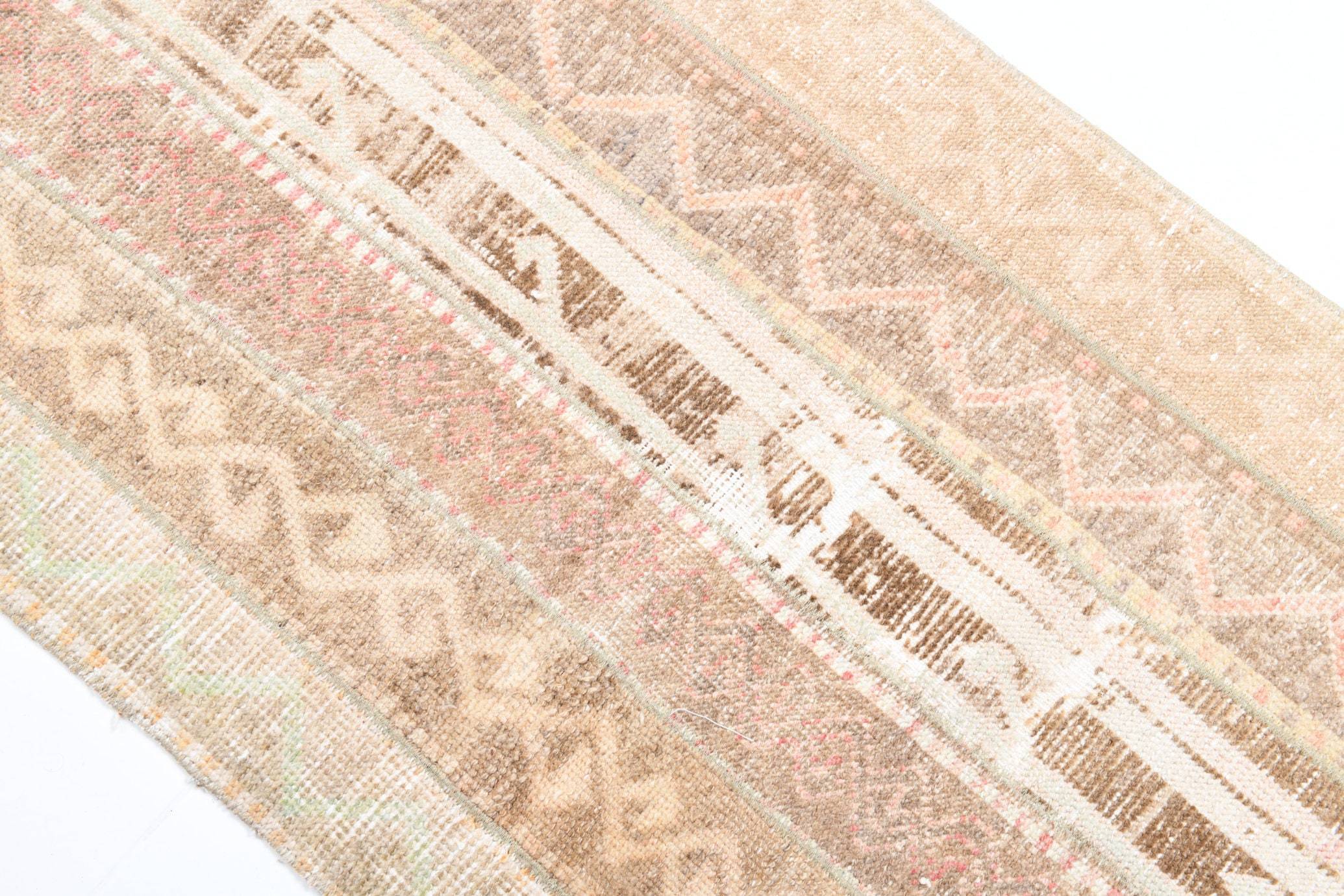 2' x 9' Tan-Ivory Turkish Vintage Runner Rug  |  RugReform