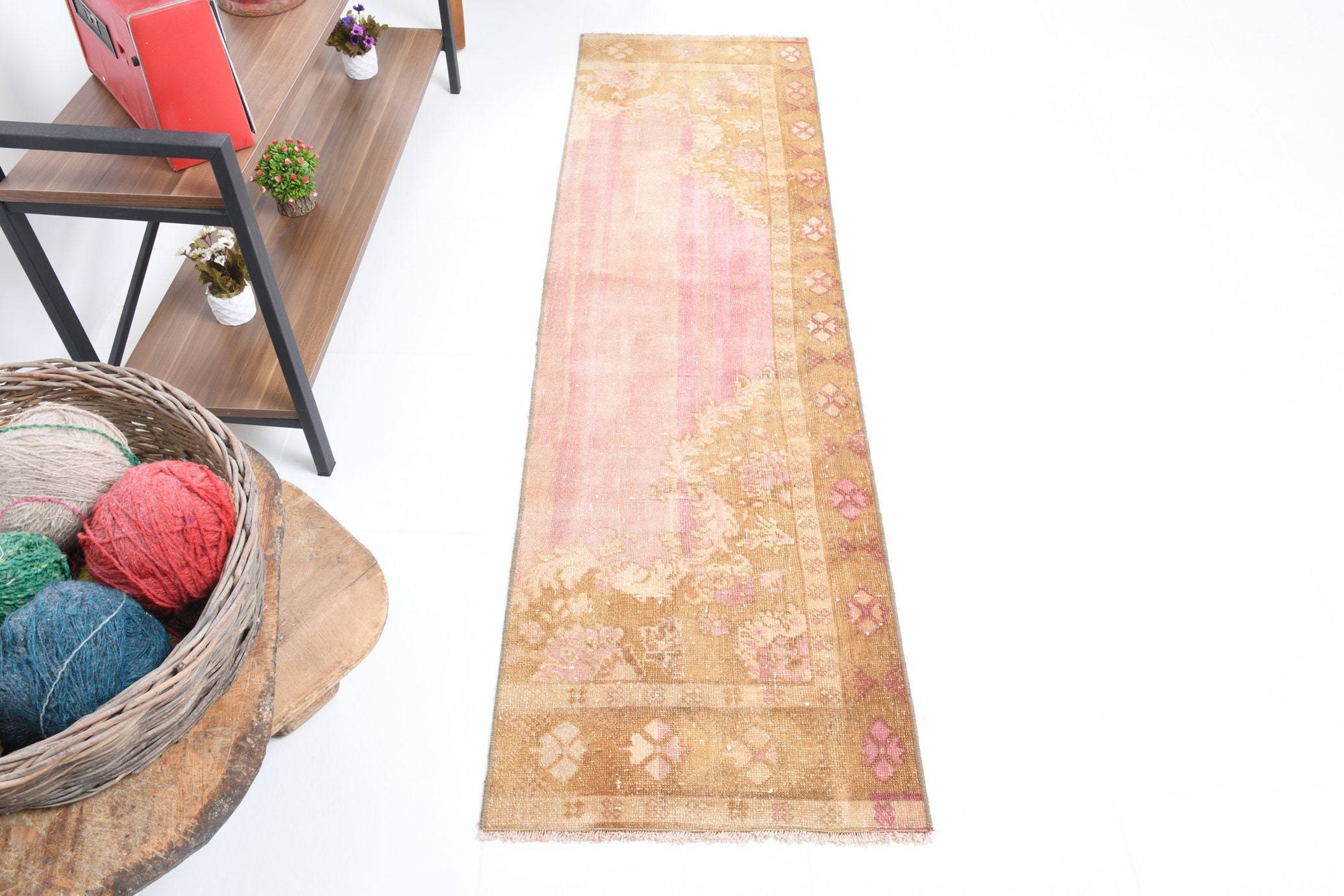 1' x 6' Tan-Ivory Turkish Vintage Runner Rug  |  RugReform