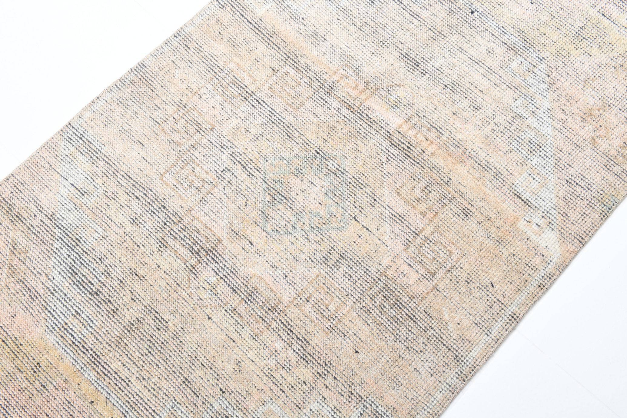 2' x 10' Tan-Ivory Turkish Vintage Runner Rug  |  RugReform