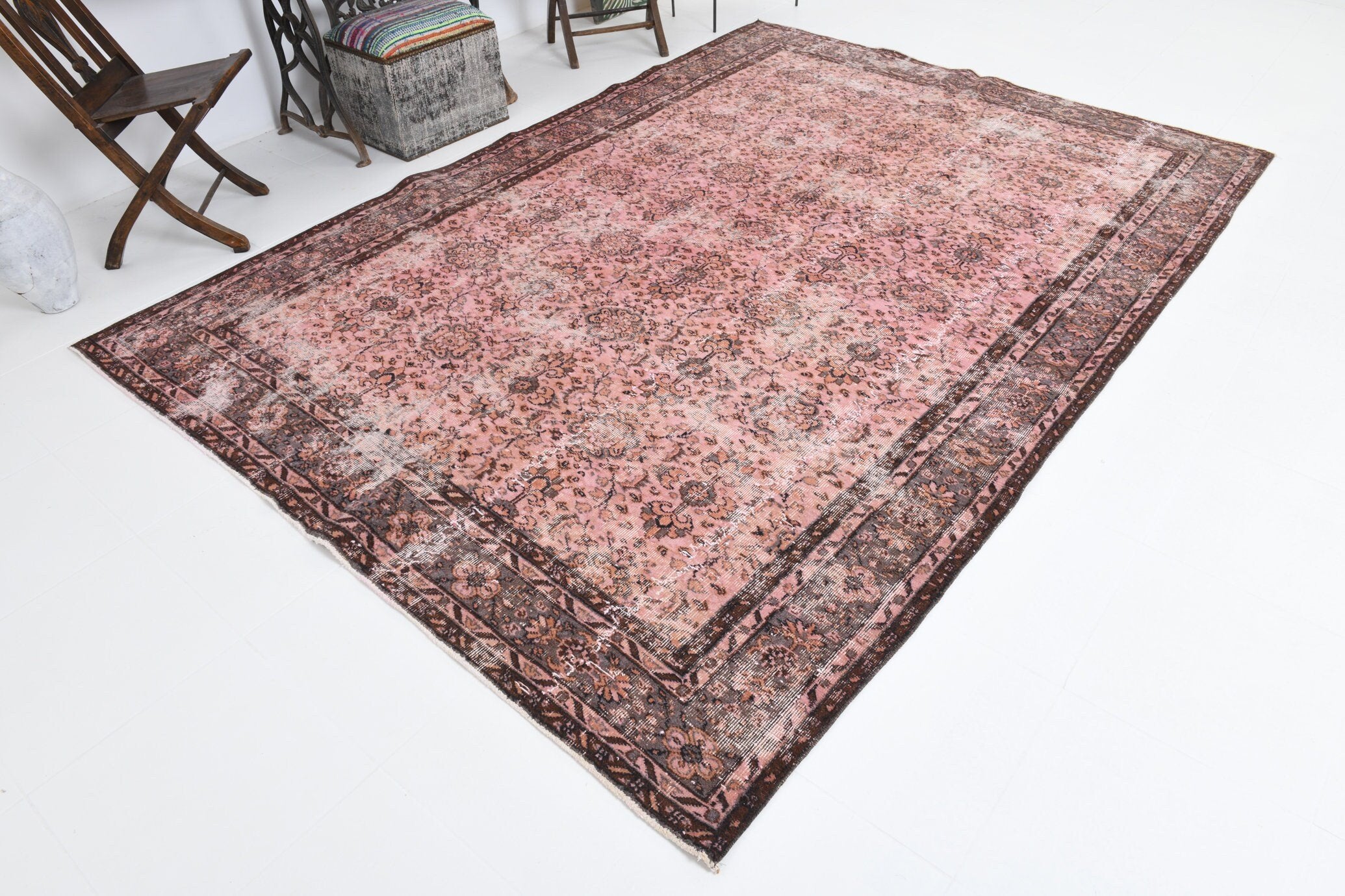 7' x 9' Pink Turkish Vintage Rug  |  RugReform