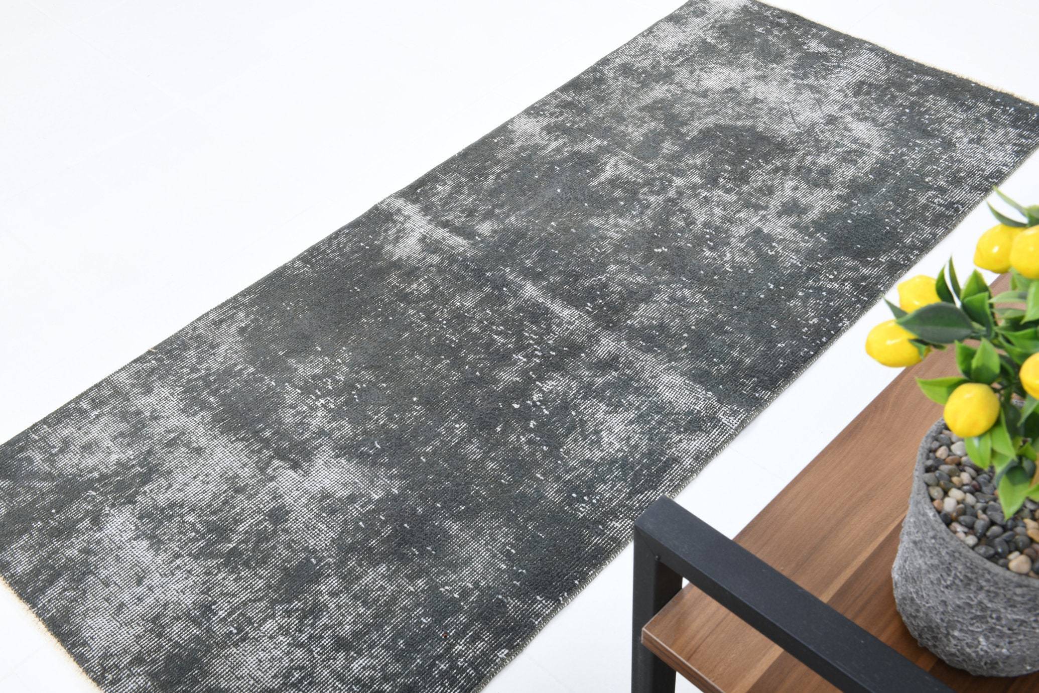 2' x 5' Black-Gray Turkish Vintage Runner Rug  |  RugReform