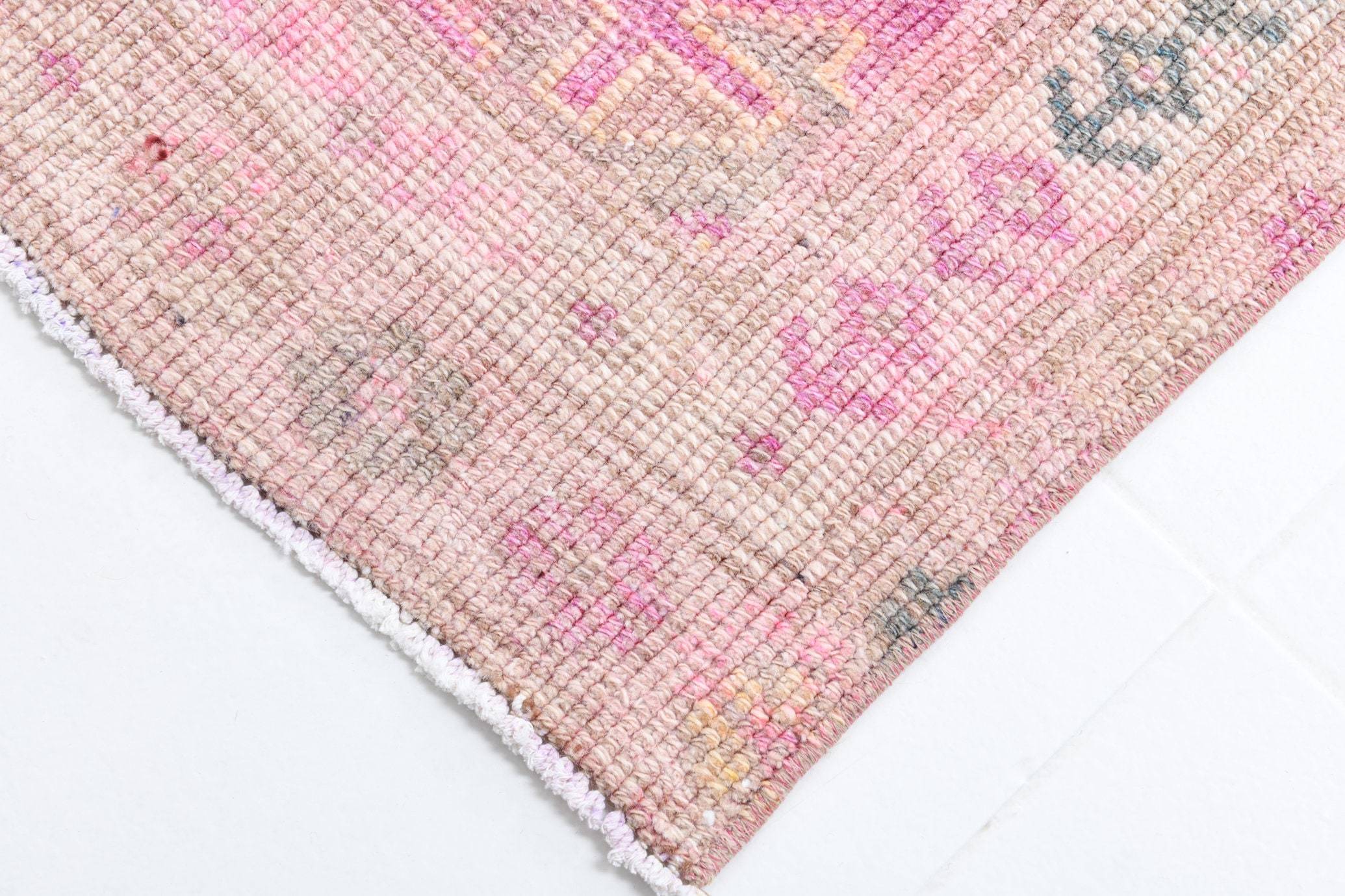 2' x 13' Pink Turkish Vintage Herki Rug  |  RugReform