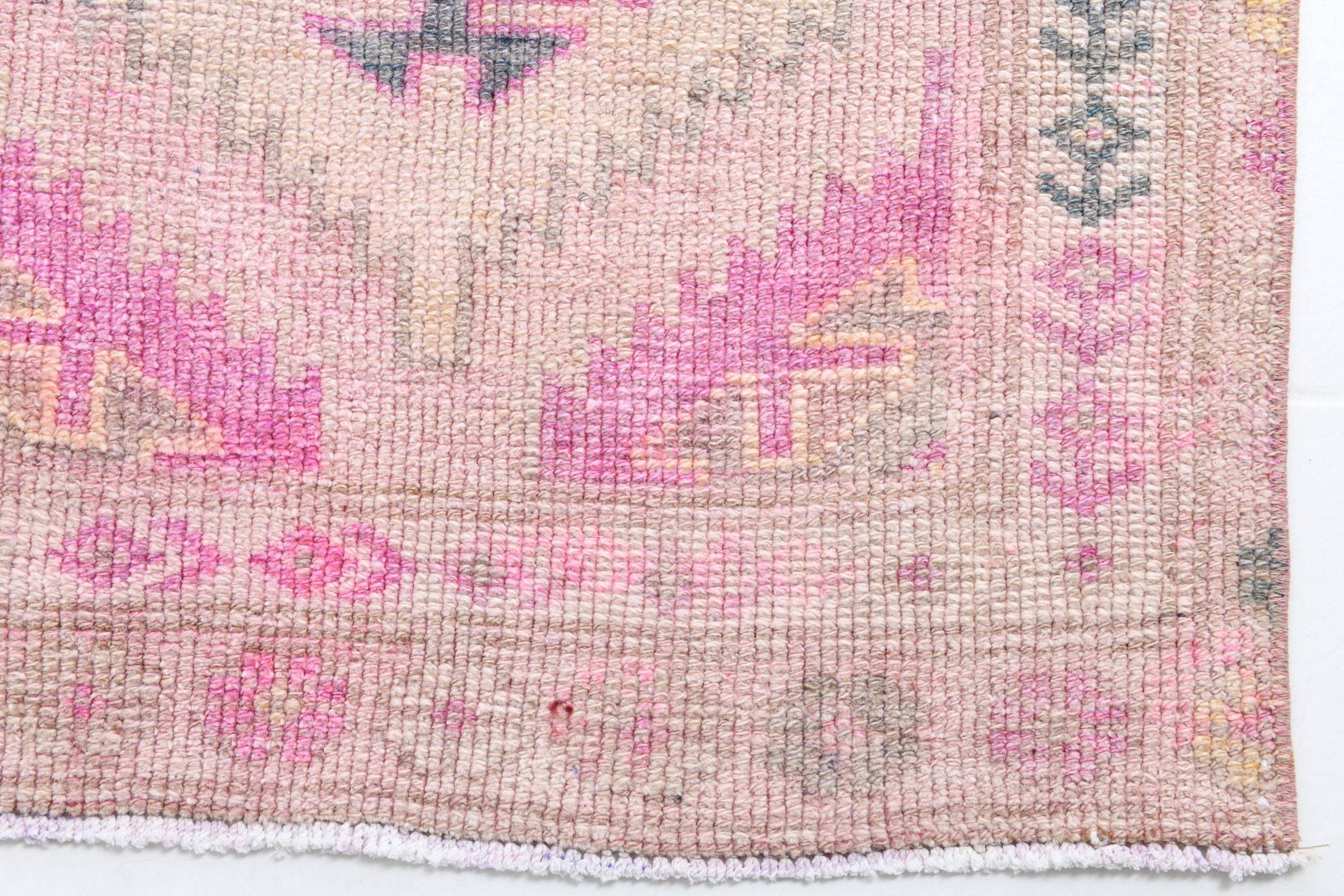 2' x 13' Pink Turkish Vintage Herki Rug  |  RugReform