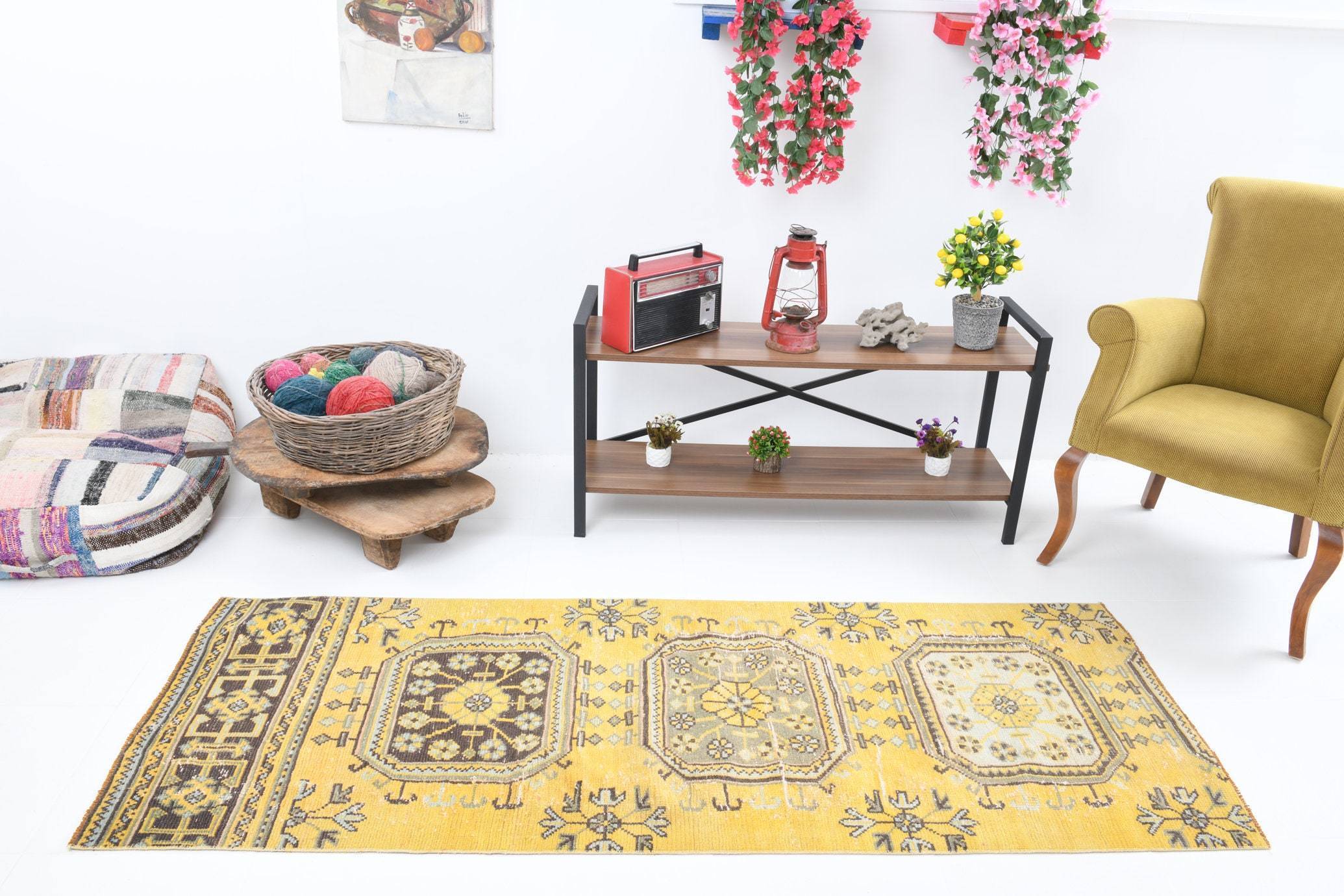 2' x 7' Yellow-Gold Turkish Vintage Runner Rug  |  RugReform