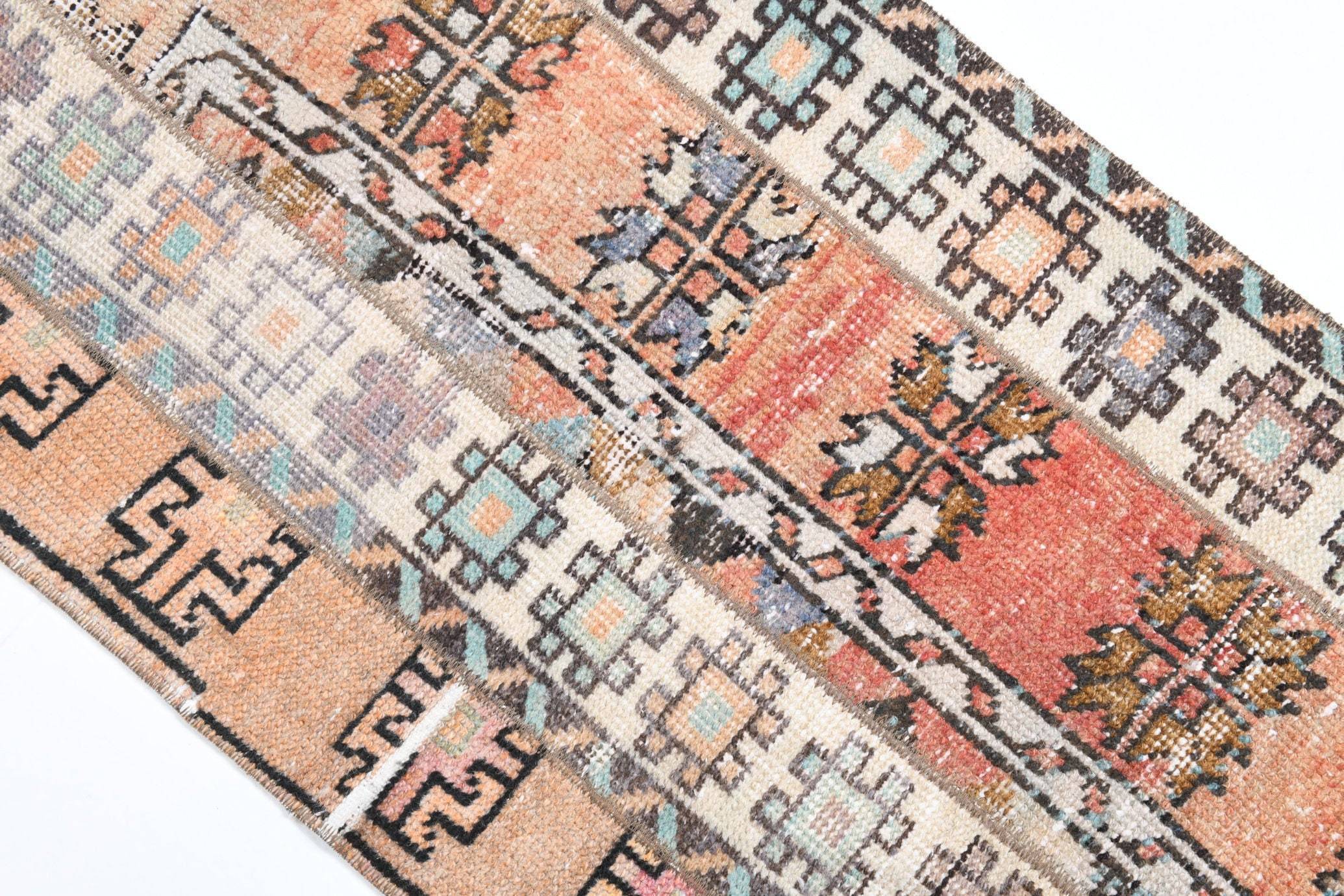 1' x 2' Multi Color Turkish Vintage Runner Rug  |  RugReform