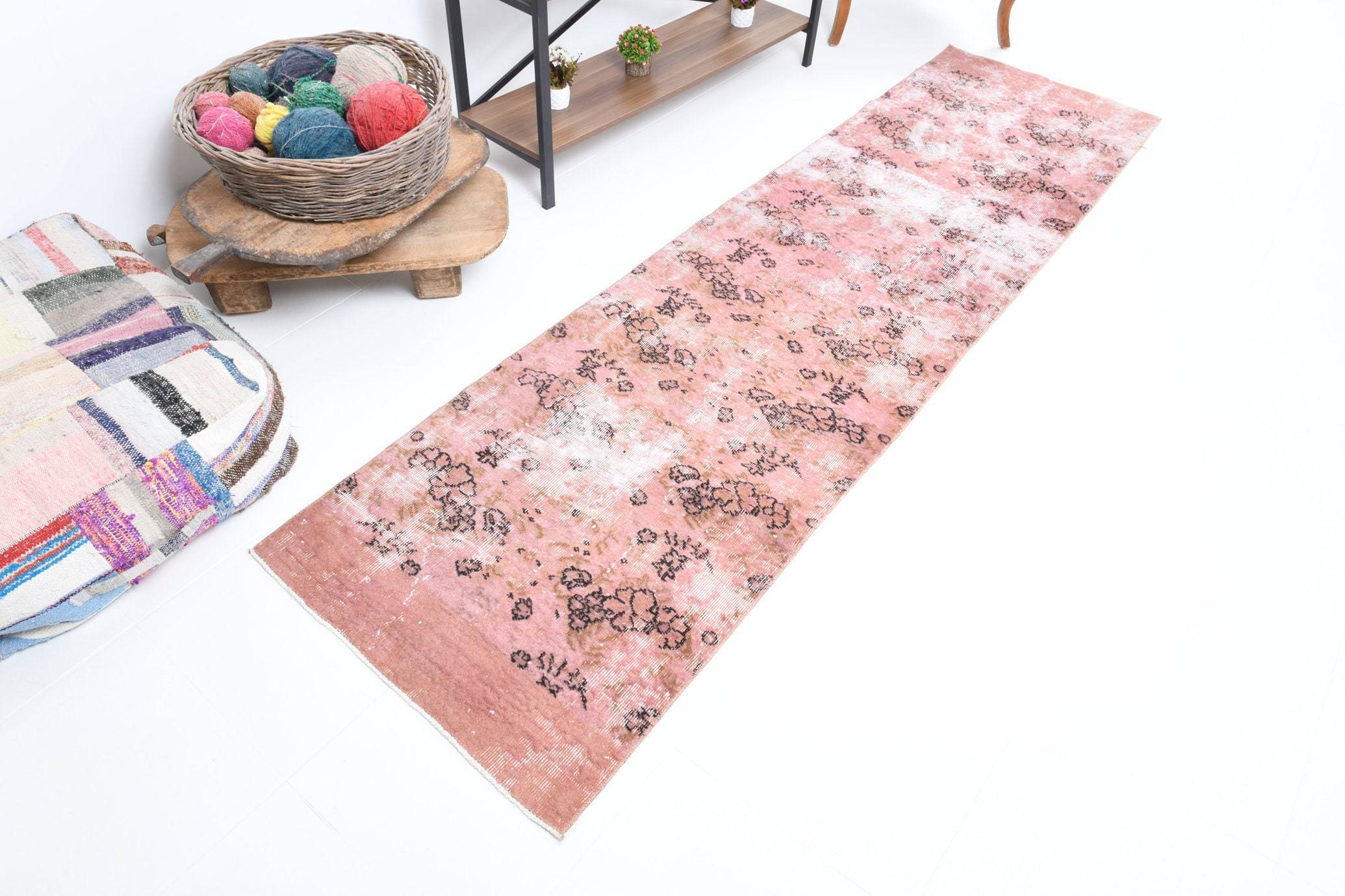 2' x 9' Pink Turkish Vintage Runner Rug  |  RugReform