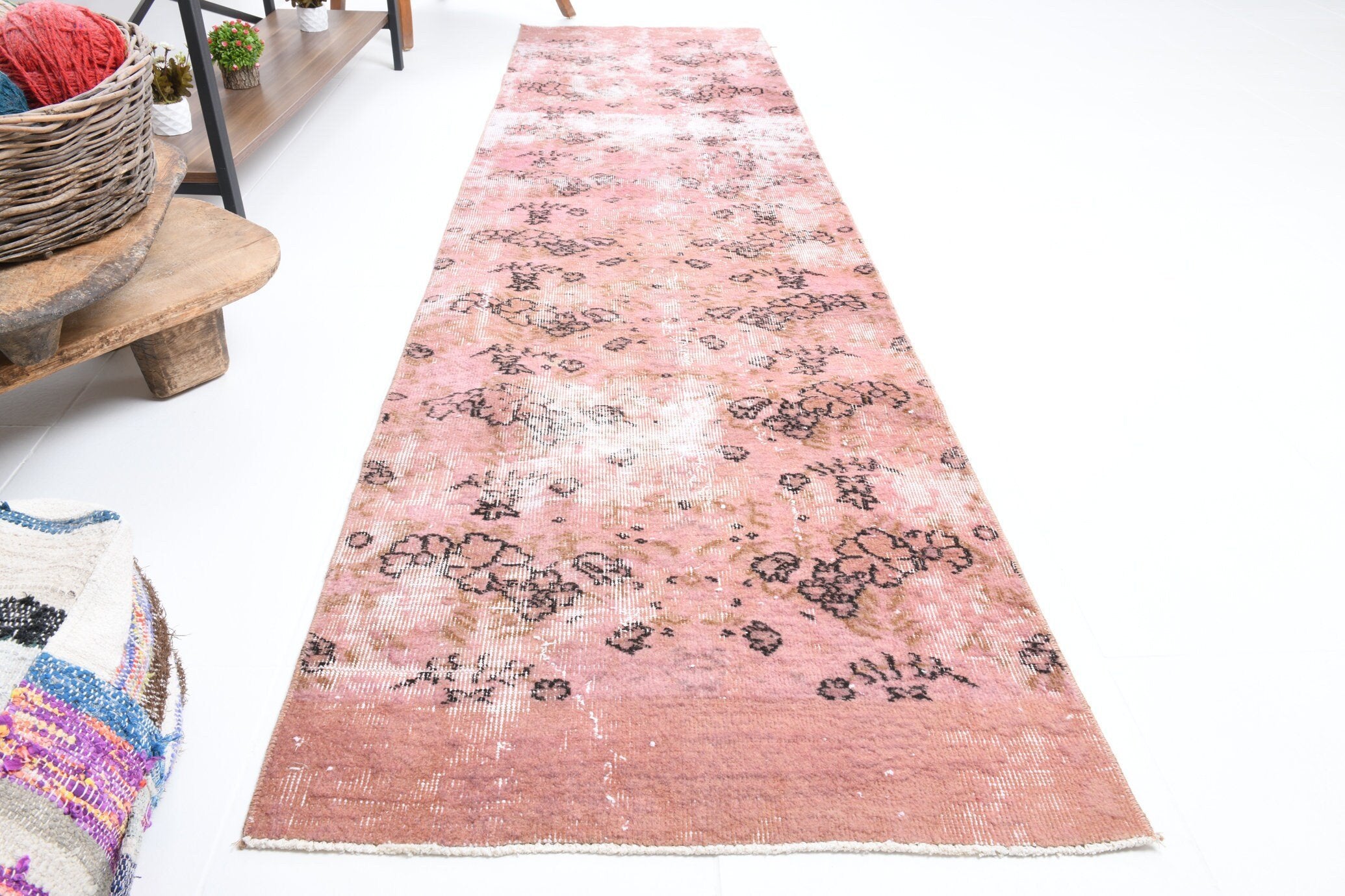 2' x 9' Pink Turkish Vintage Runner Rug  |  RugReform