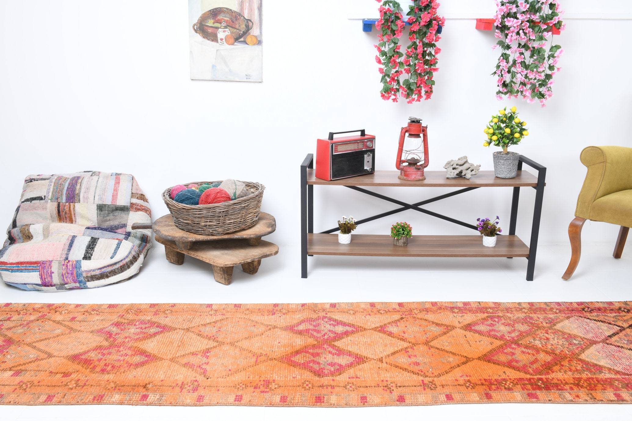 2' x 11' Pink Turkish Vintage Herki Rug  |  RugReform