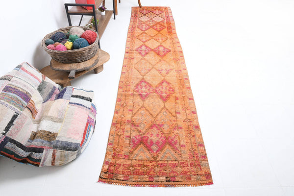 2' x 11' Pink Turkish Vintage Herki Rug  |  RugReform