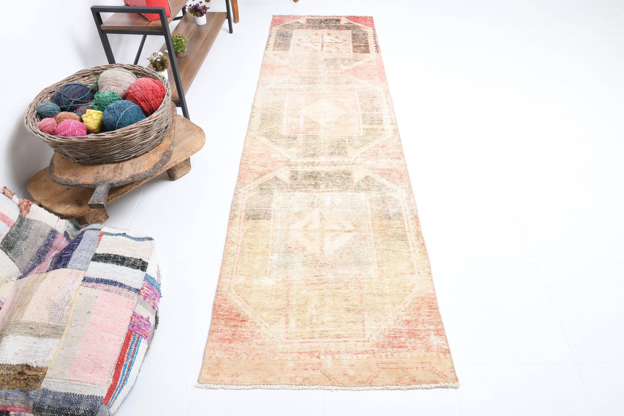 2' x 9' Multi Color Turkish Vintage Runner Rug  |  RugReform