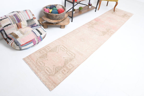 2' x 12' Tan-Ivory Turkish Vintage Runner Rug  |  RugReform