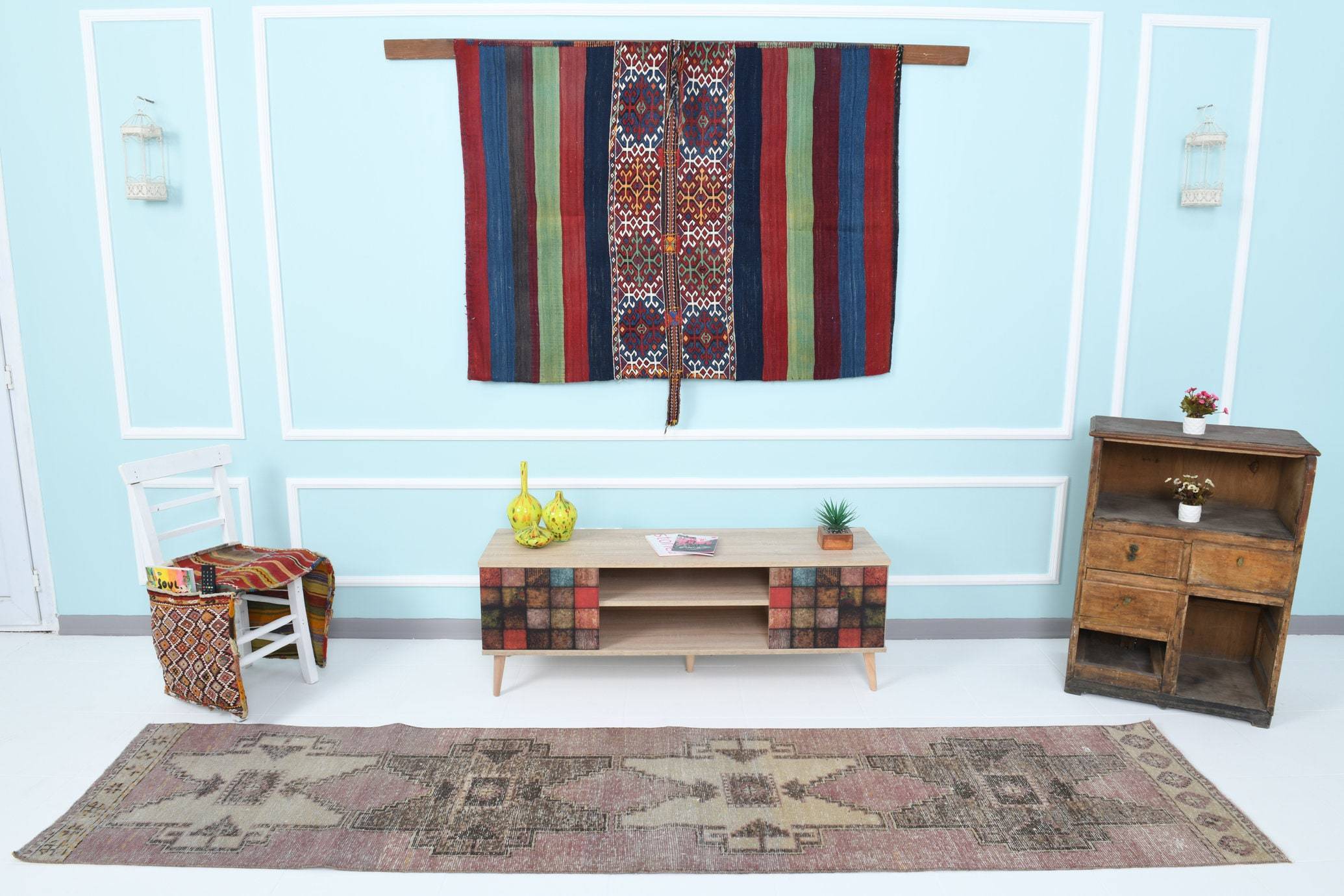 2' x 10' Multi Color Turkish Vintage Runner Rug  |  RugReform