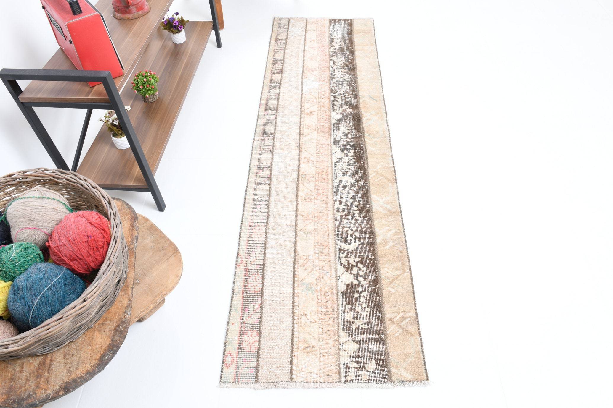 1' x 6' Tan-Ivory Turkish Vintage Runner Rug  |  RugReform