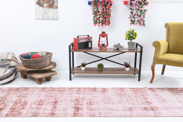 2' x 9' Pink Turkish Vintage Runner Rug  |  RugReform