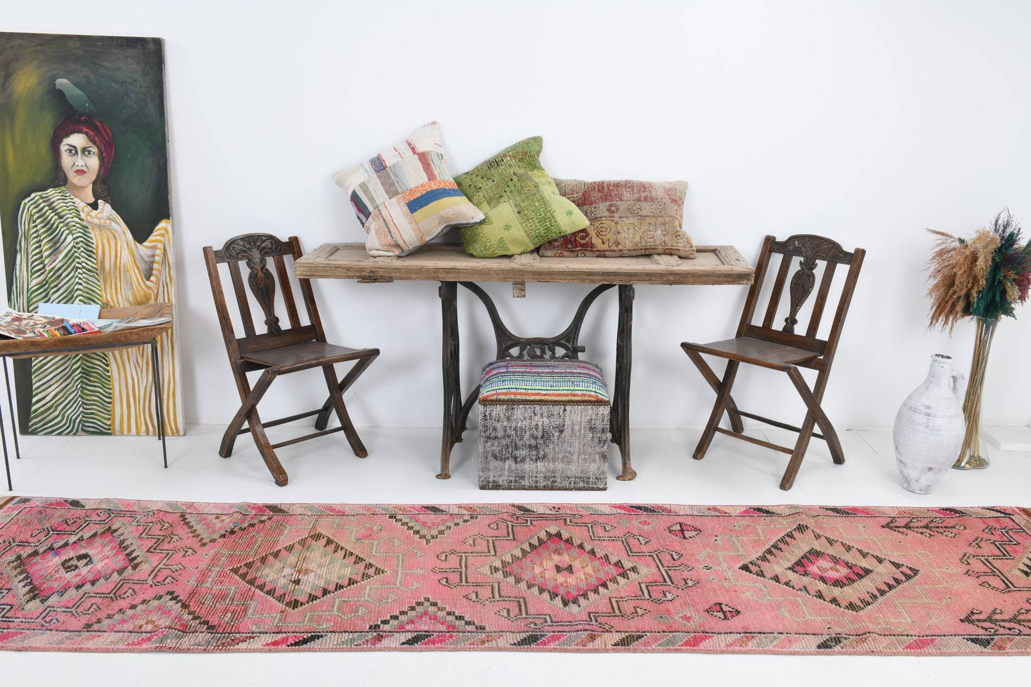 2' x 11' Pink Turkish Vintage Herki Rug  |  RugReform