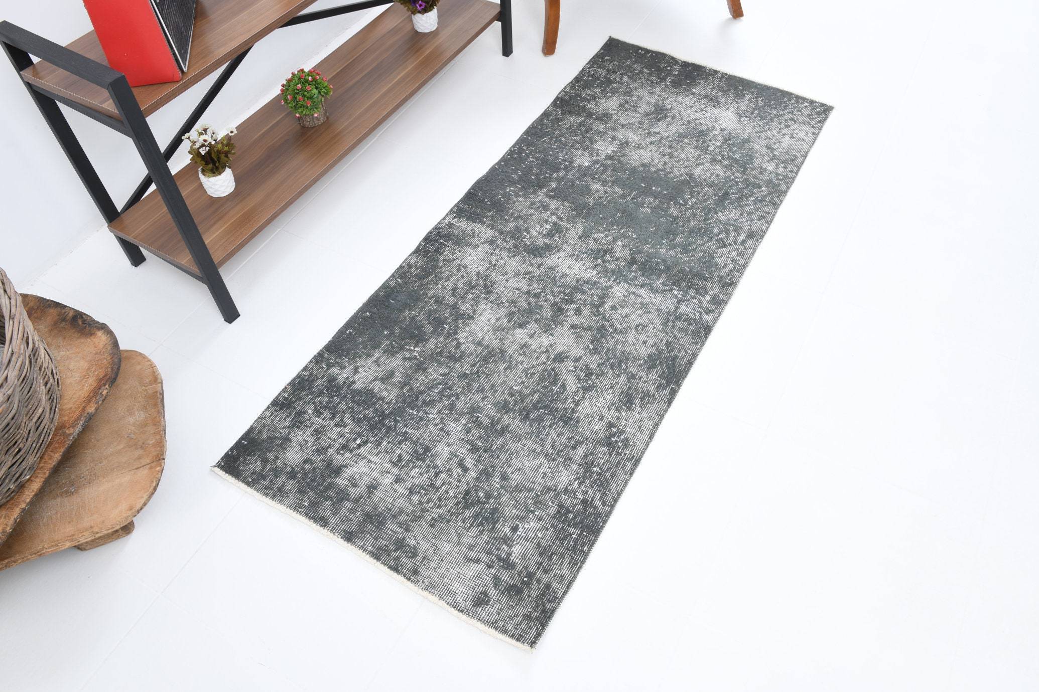 2' x 5' Black-Gray Turkish Vintage Runner Rug  |  RugReform