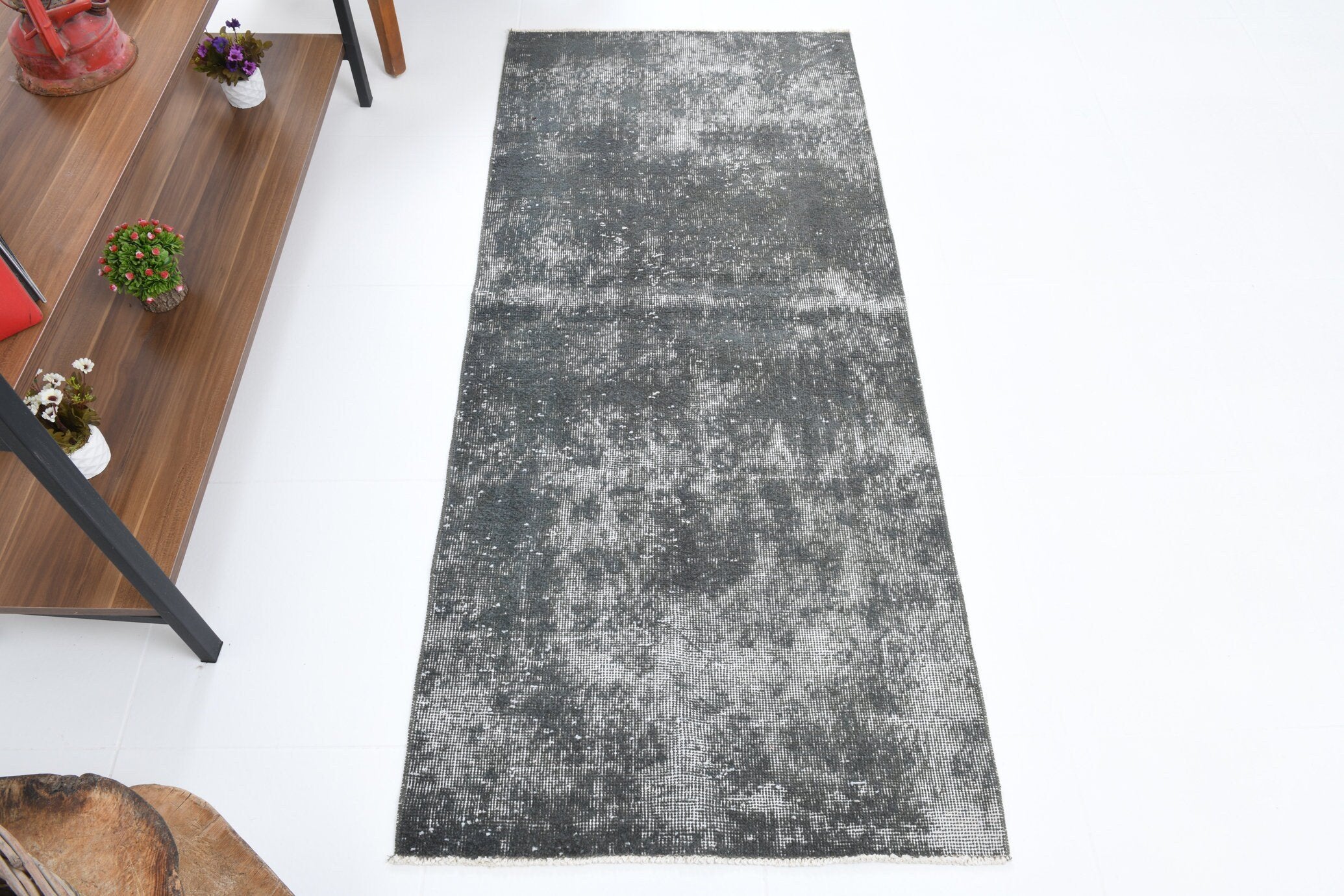 2' x 5' Black-Gray Turkish Vintage Runner Rug  |  RugReform