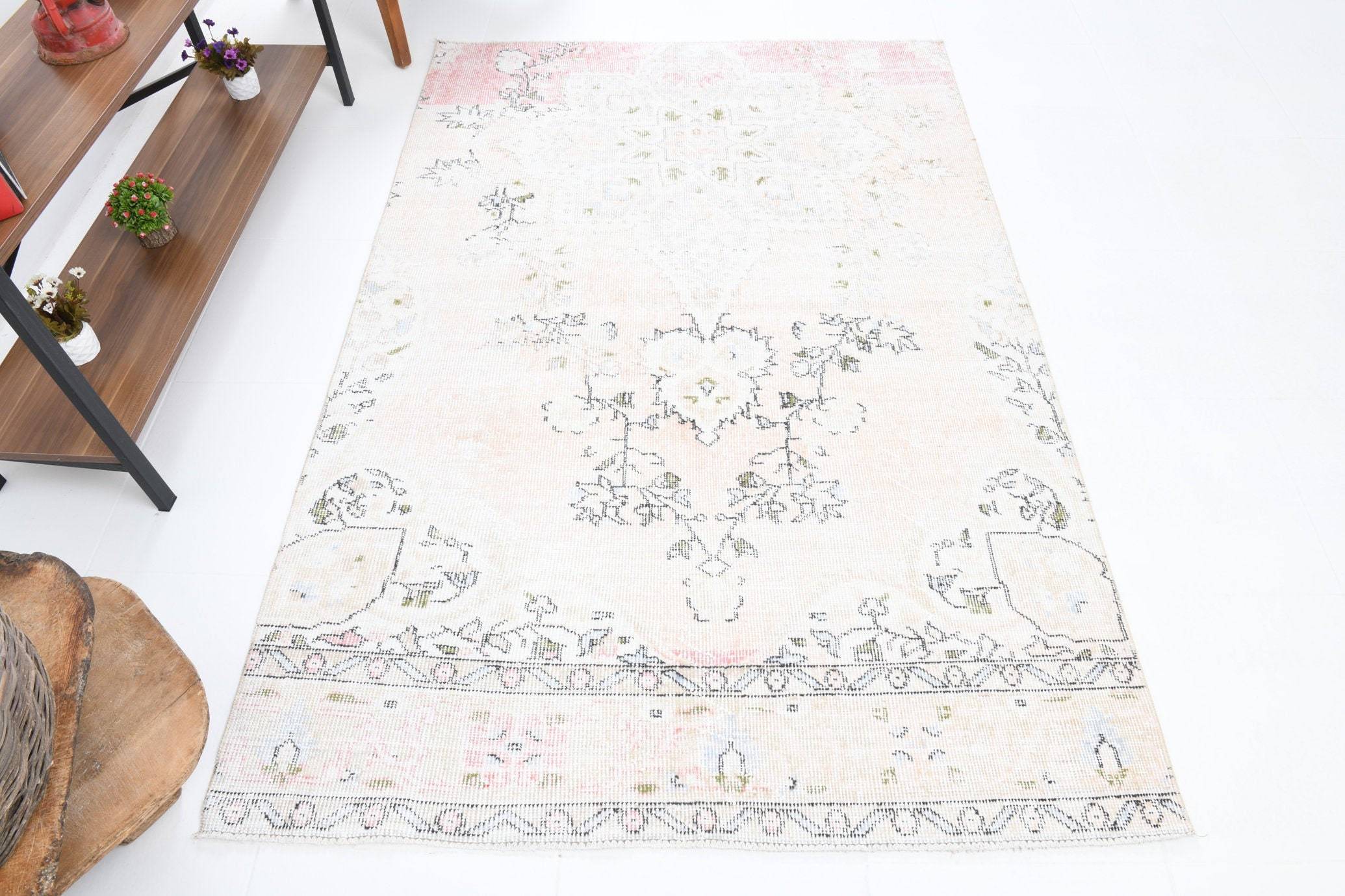 4' x 6' Tan-Ivory Turkish Vintage Rug  |  RugReform