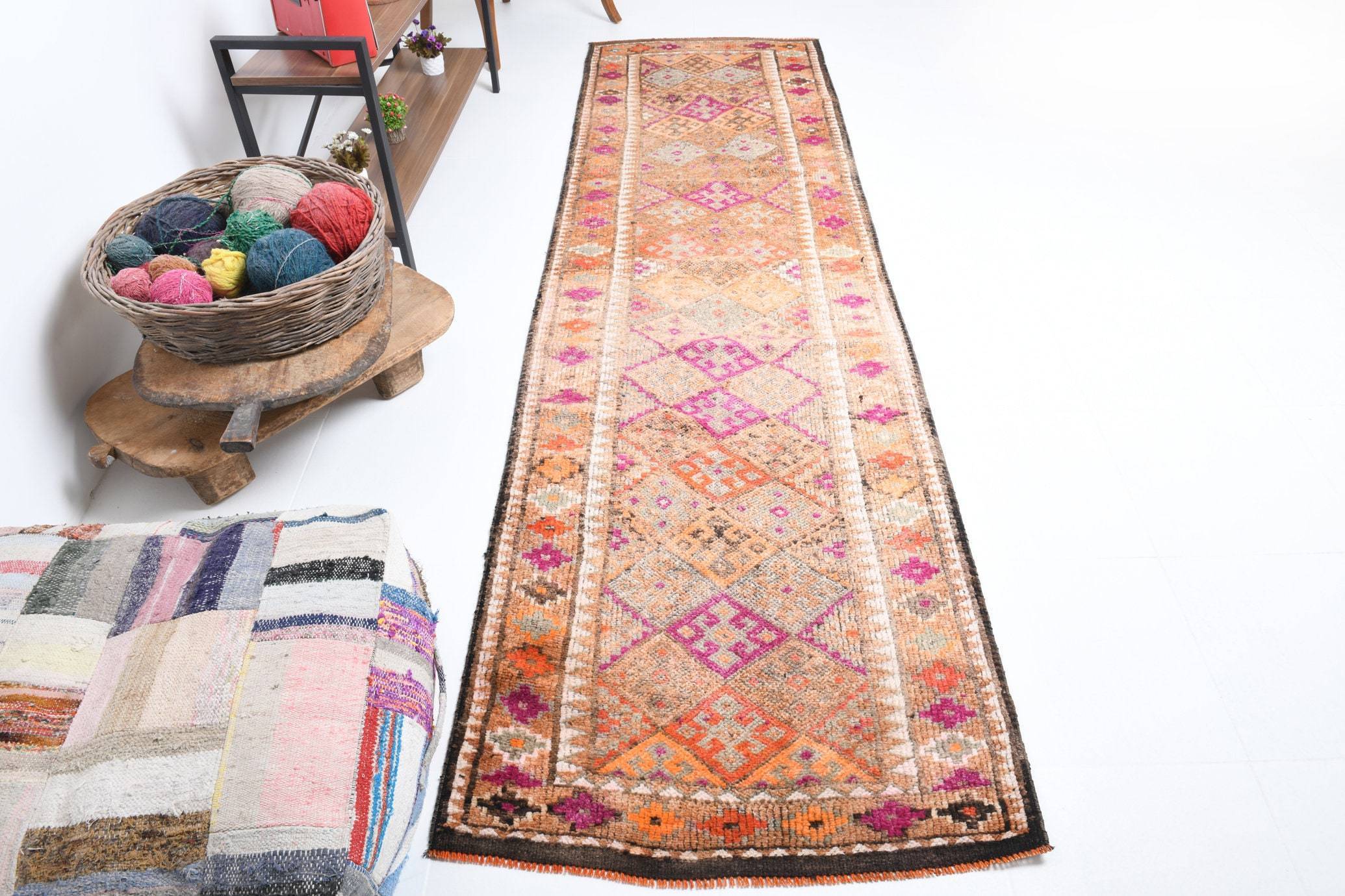 2' x 10' Multi Color Turkish Vintage Herki Rug  |  RugReform