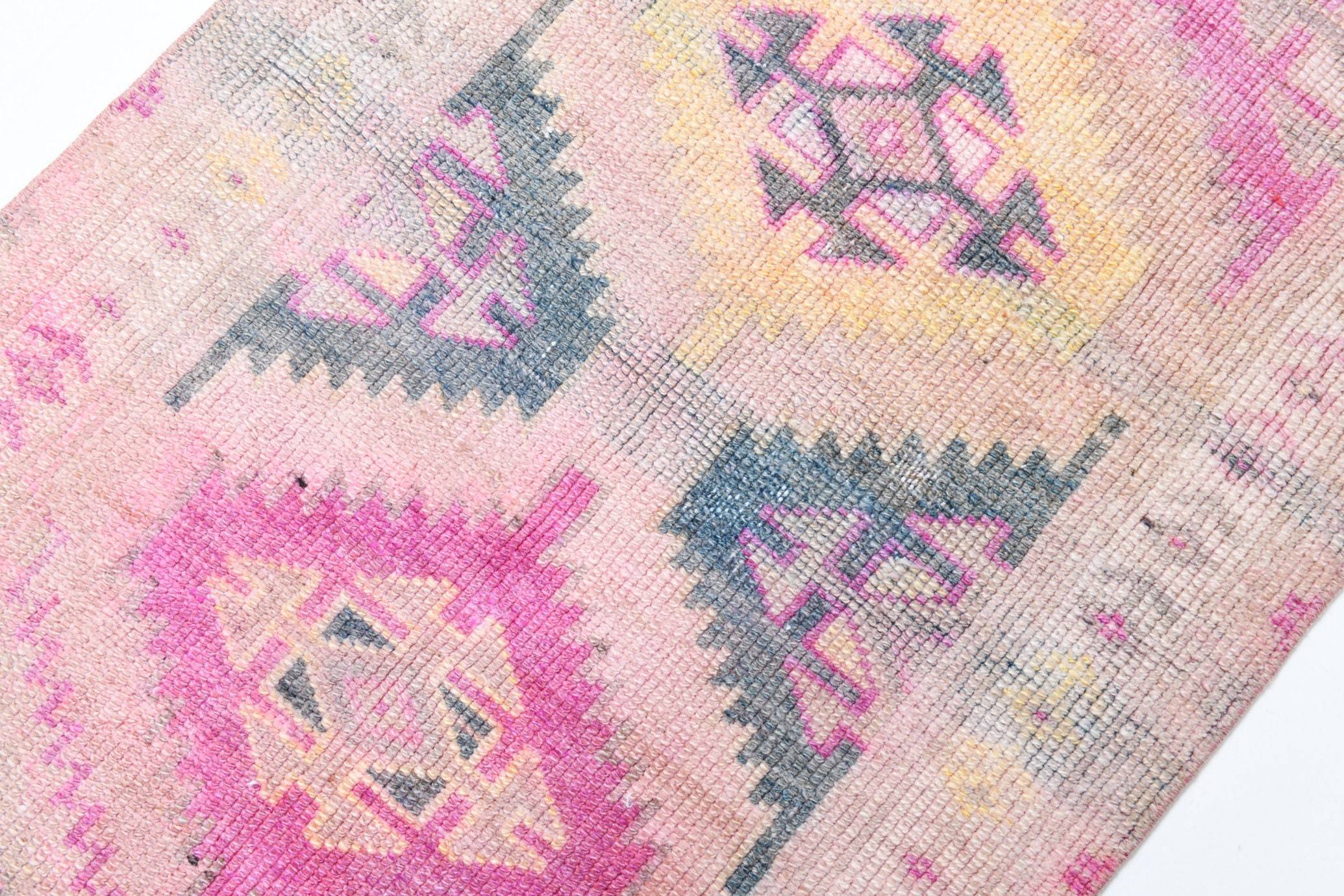 2' x 13' Pink Turkish Vintage Herki Rug  |  RugReform