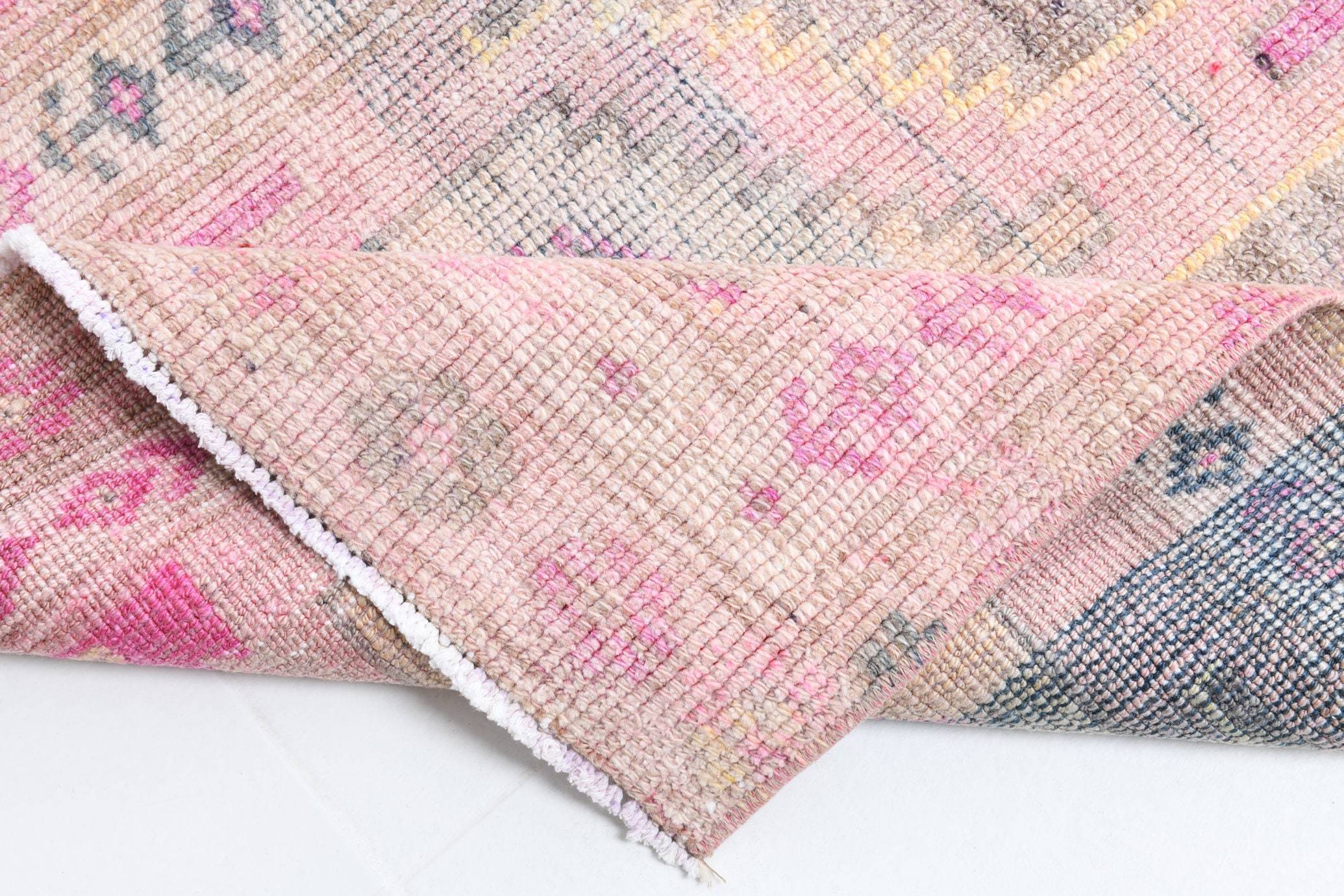 2' x 13' Pink Turkish Vintage Herki Rug  |  RugReform