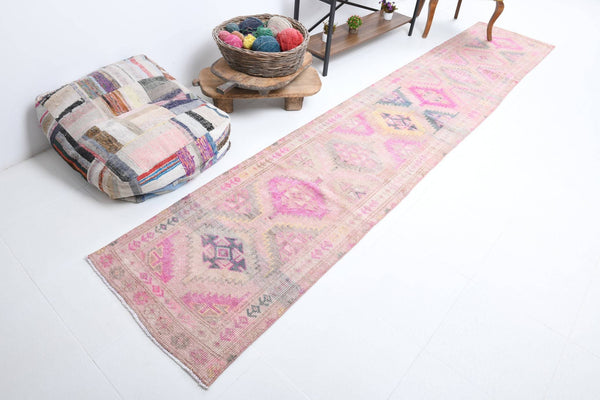 2' x 13' Pink Turkish Vintage Herki Rug  |  RugReform