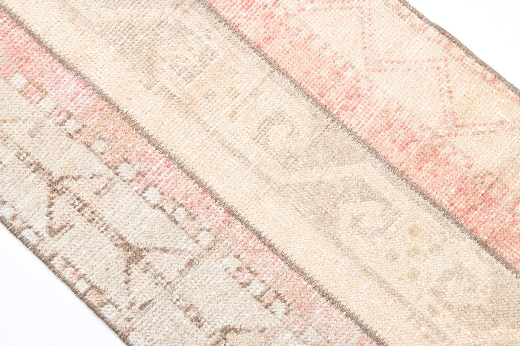 1' x 3' Tan-Ivory Turkish Vintage Runner Rug  |  RugReform