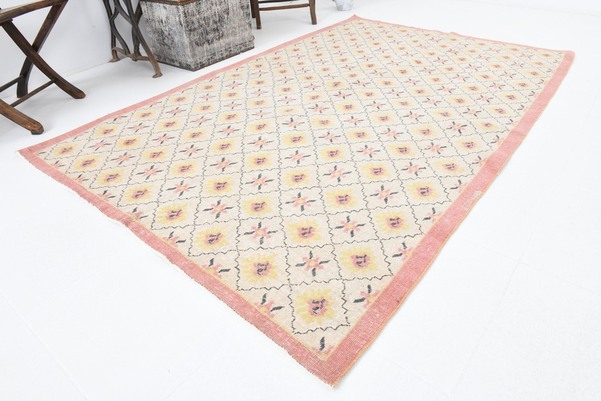 4' x 7' Yellow-Gold Turkish Vintage Rug  |  RugReform