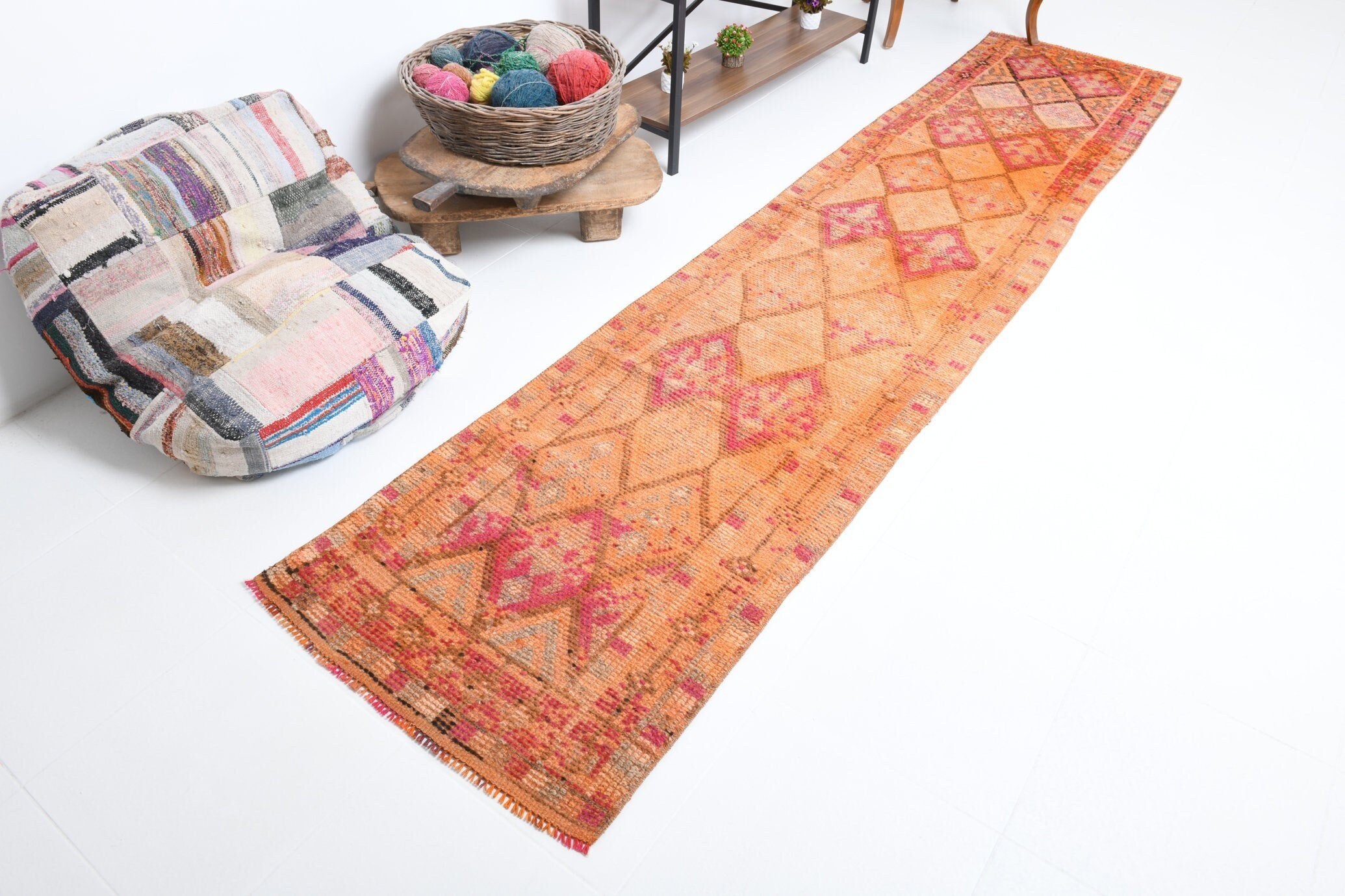 2' x 11' Pink Turkish Vintage Herki Rug  |  RugReform