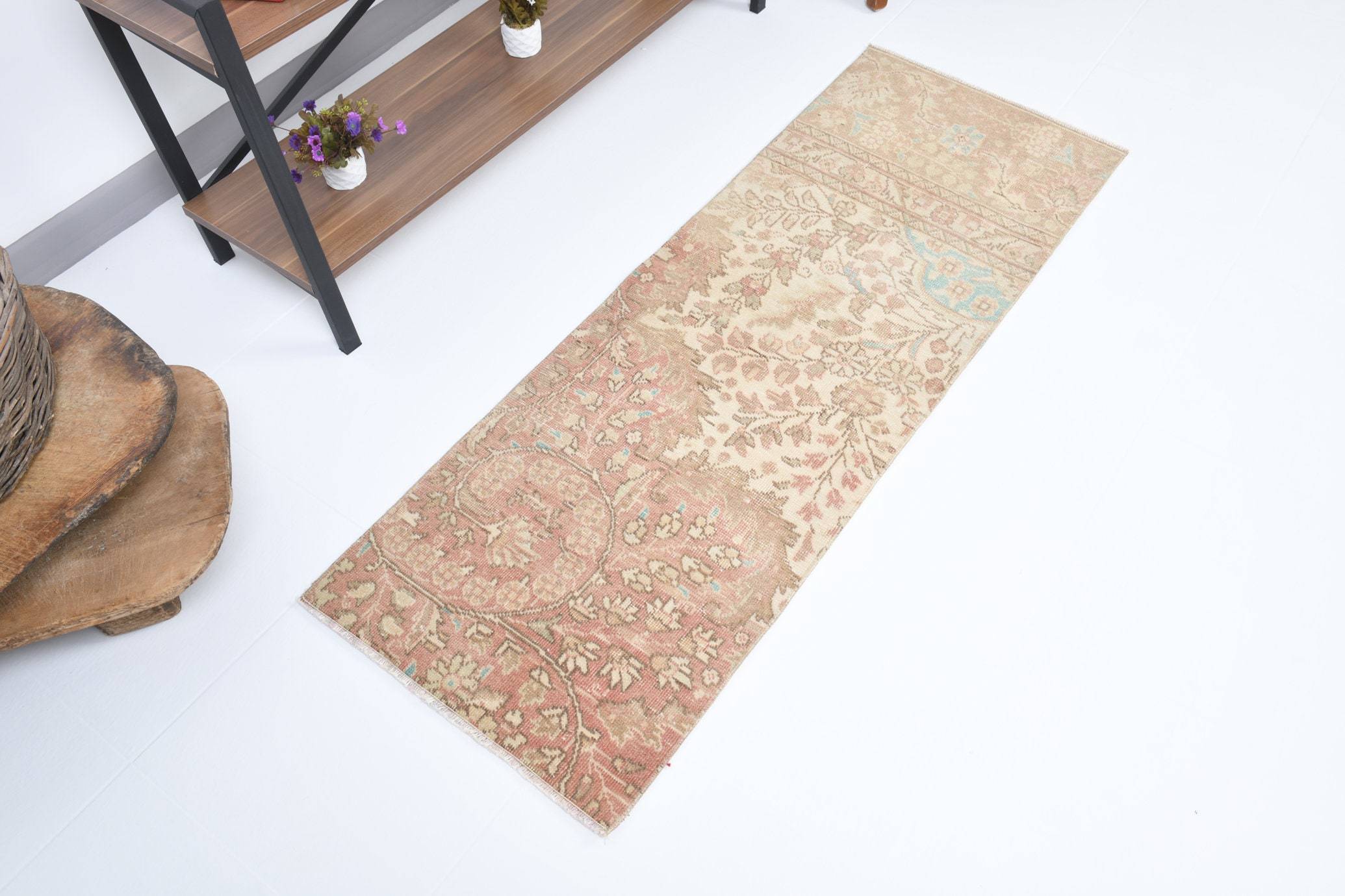 1' x 4' Tan-Ivory Vintage Persian Rug  |  RugReform