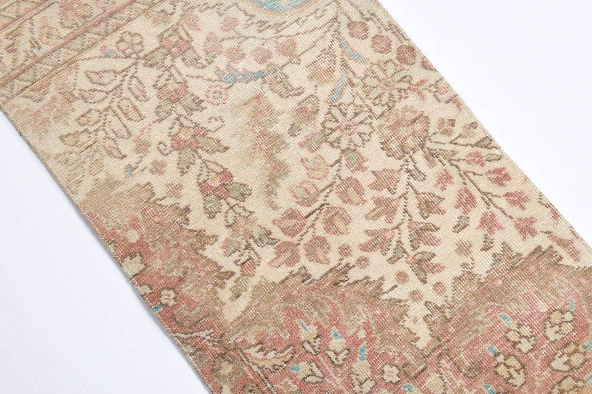 1' x 4' Tan-Ivory Vintage Persian Rug  |  RugReform